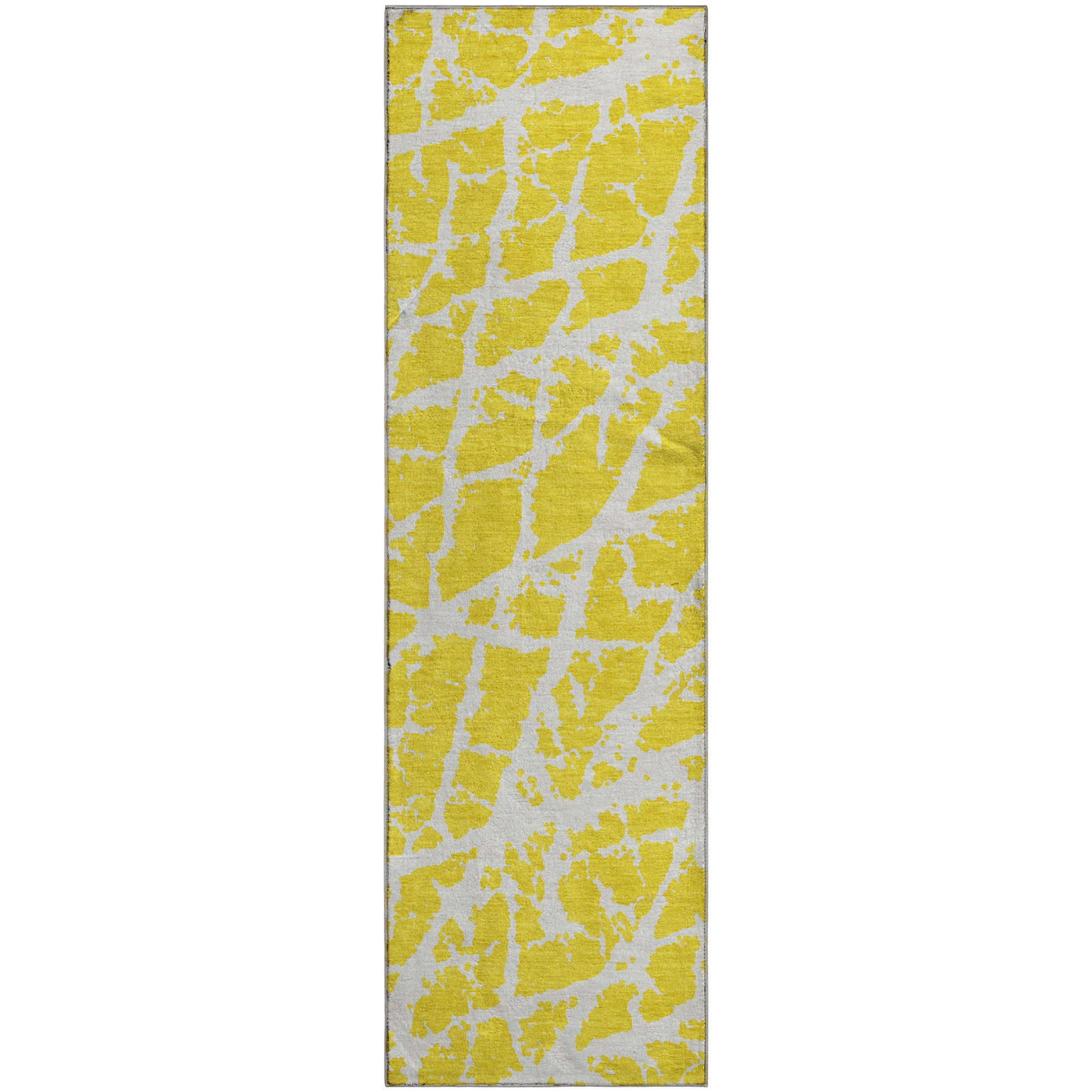 Siena Machine Washable Transitional Yellow Gold Rug 2'3" x 7'6" #shape_Runner