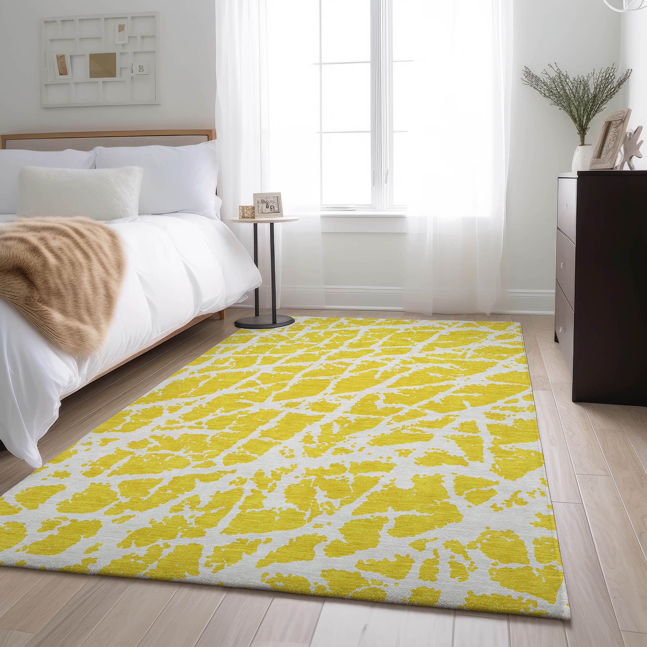 Siena Machine Washable Transitional Yellow Gold Rug 2'6" x 3'10" #shape_Rectangle