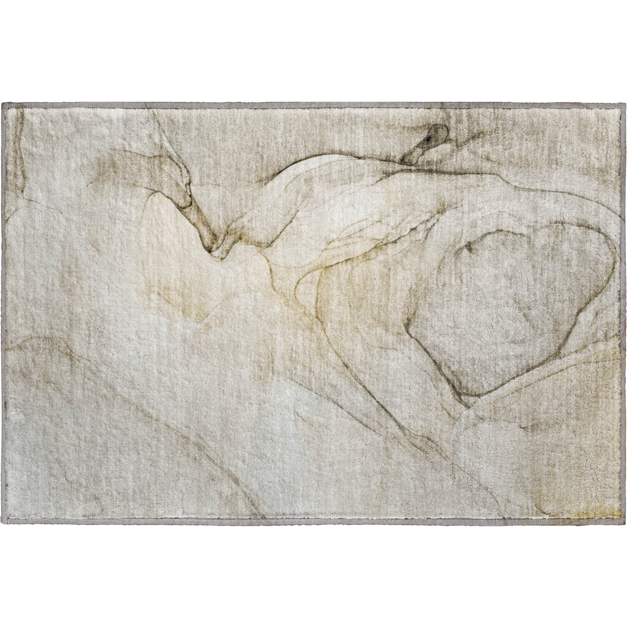 Valletta Machine Washable Transitional Beige Brown Rug 1'8" x 2'6" #shape_Rectangle