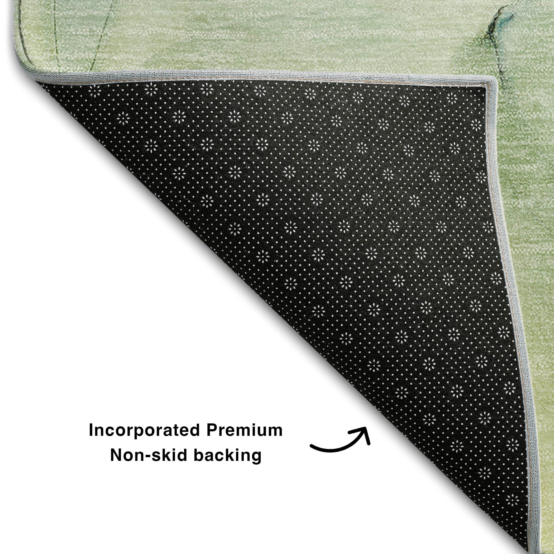 Valletta Machine Washable Transitional Green Rug 1'8" x 2'6" #shape_Rectangle