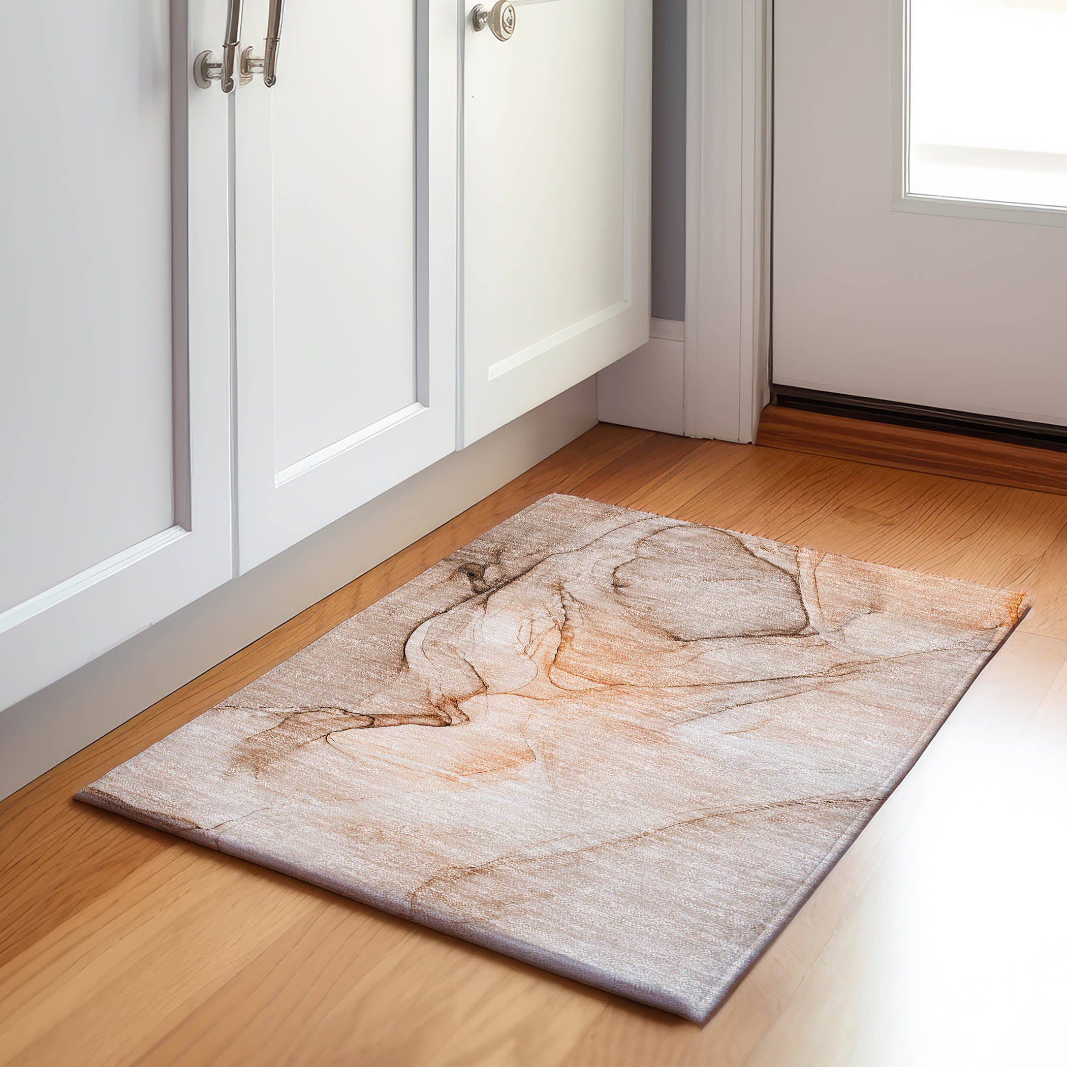 Valletta Machine Washable Transitional Orange Rug 1'8" x 2'6" #shape_Rectangle