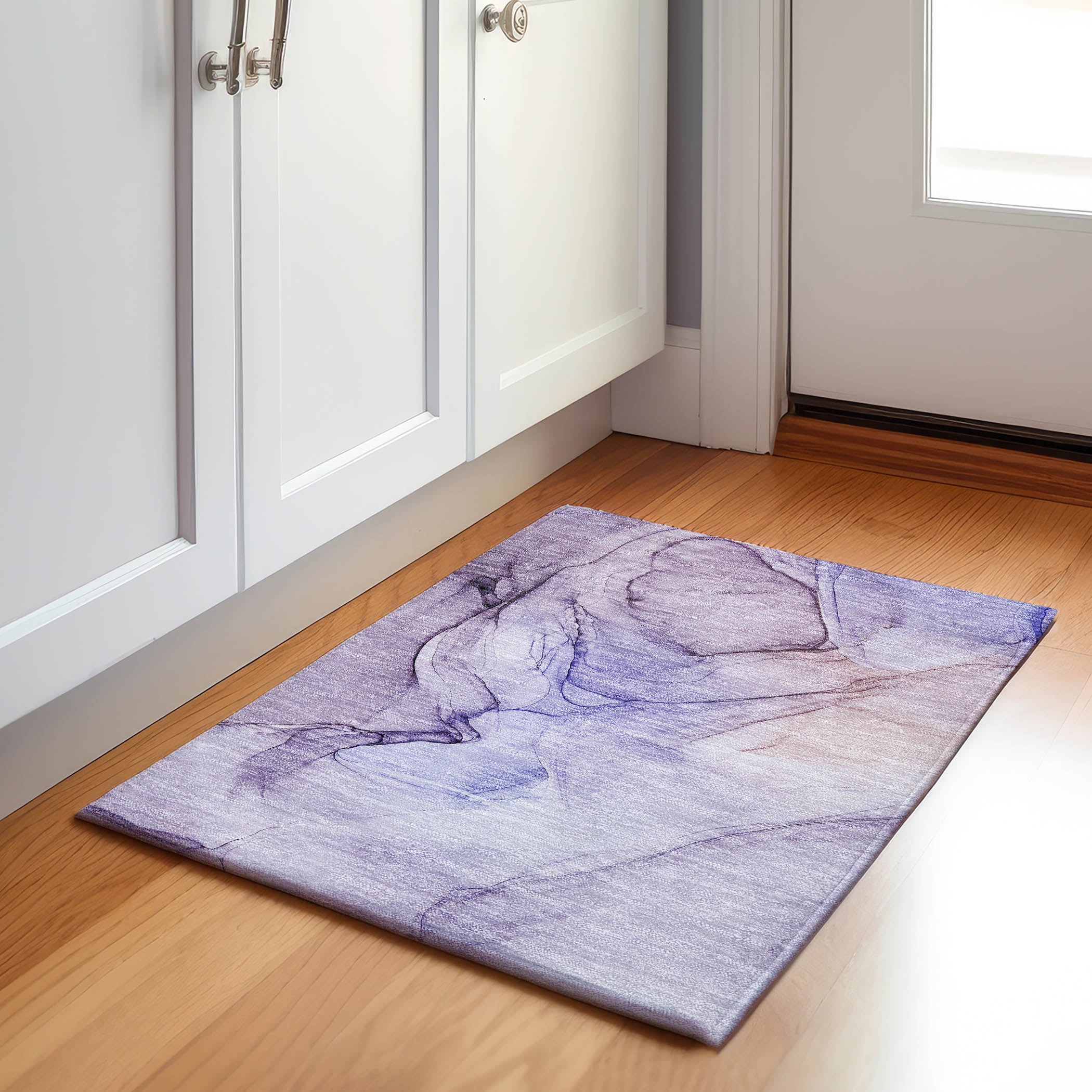 Valletta Machine Washable Transitional Purple Rug 1'8" x 2'6" #shape_Rectangle