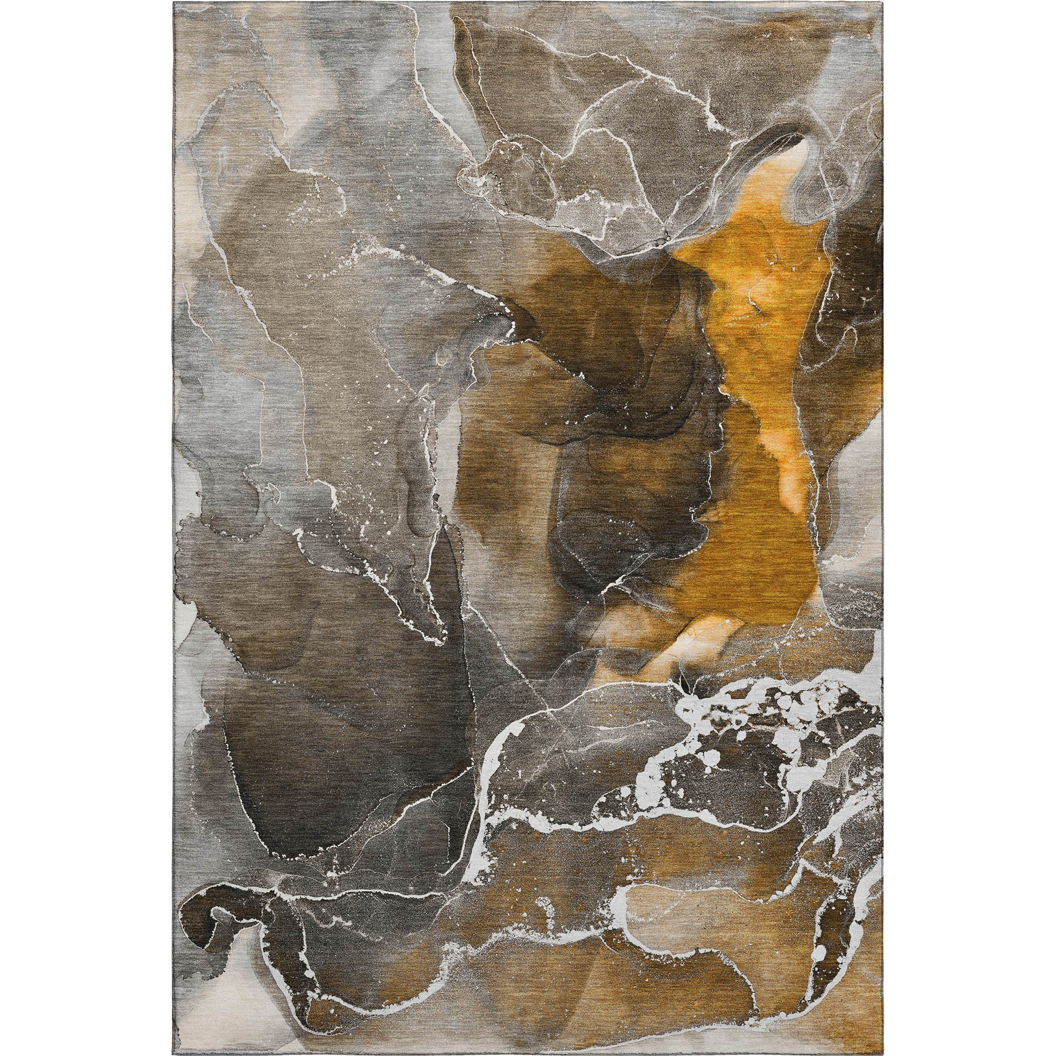 Siena Machine Washable Contemporary Brown Rug 2'6" x 3'10" #shape_Rectangle