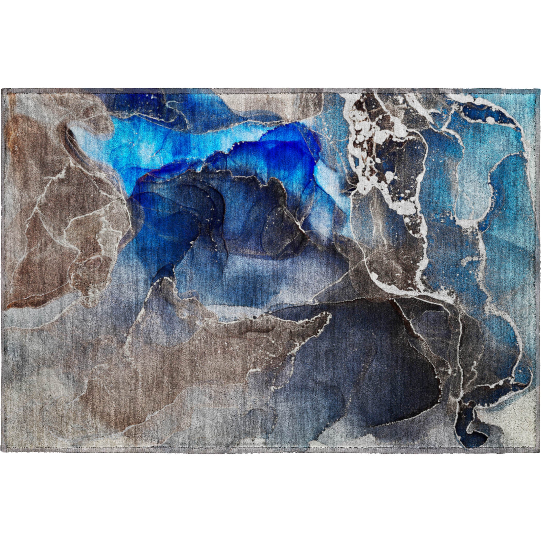 Siena Machine Washable Contemporary Navy Blue Rug 1'8" x 2'6" #shape_Rectangle