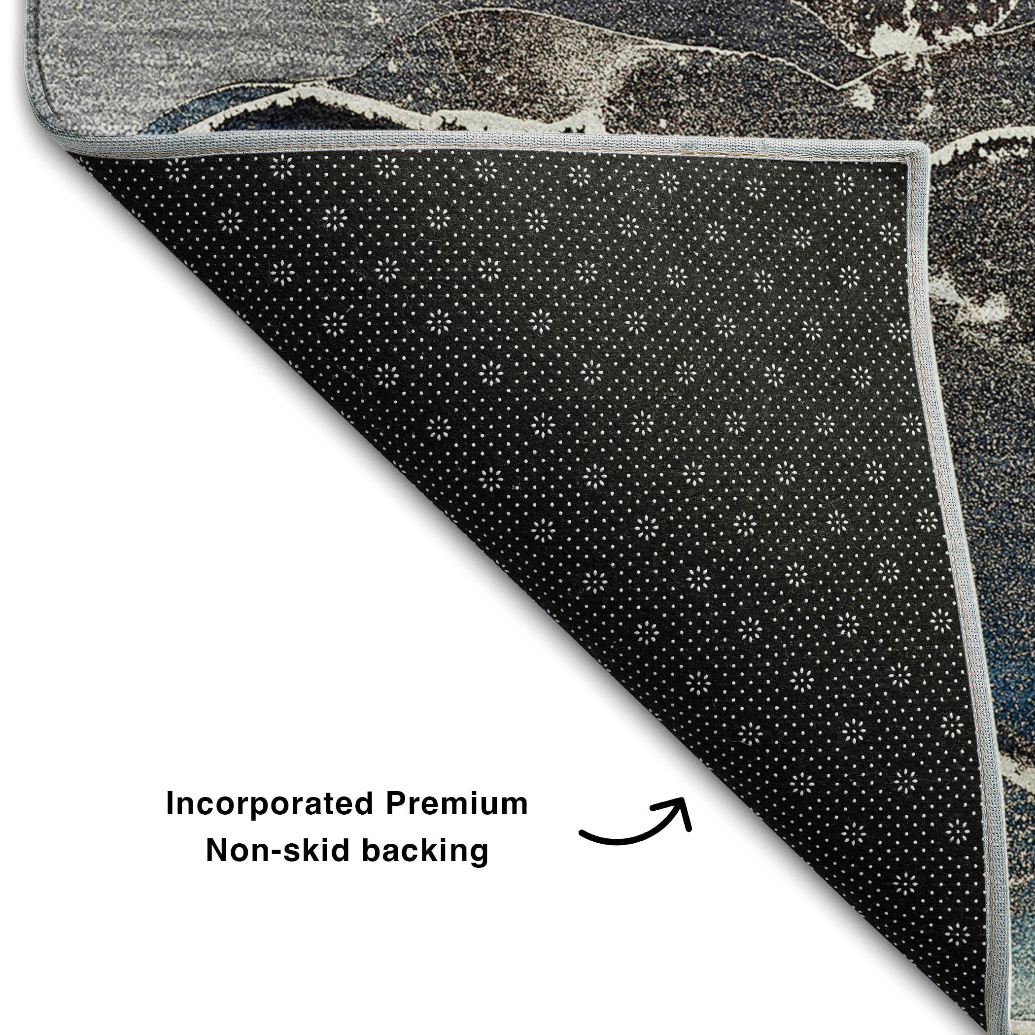 Siena Machine Washable Contemporary Navy Blue Rug 1'8" x 2'6" #shape_Rectangle