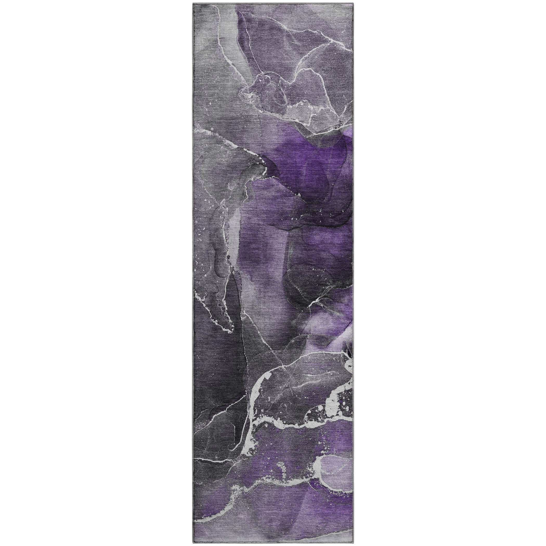 Siena Machine Washable Contemporary Purple Rug 2'3" x 7'6" #shape_Runner