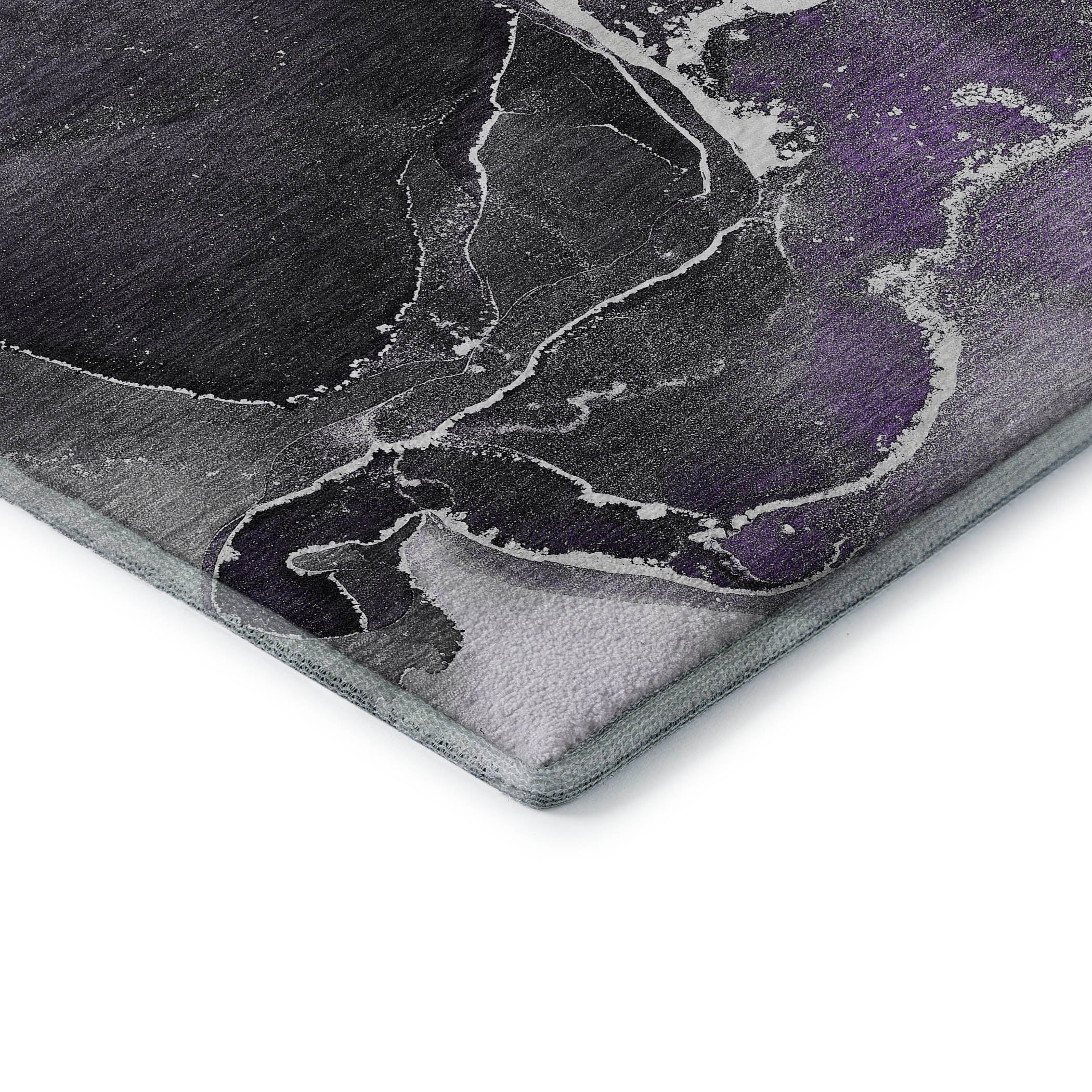 Siena Machine Washable Contemporary Purple Rug 1'8" x 2'6" #shape_Rectangle