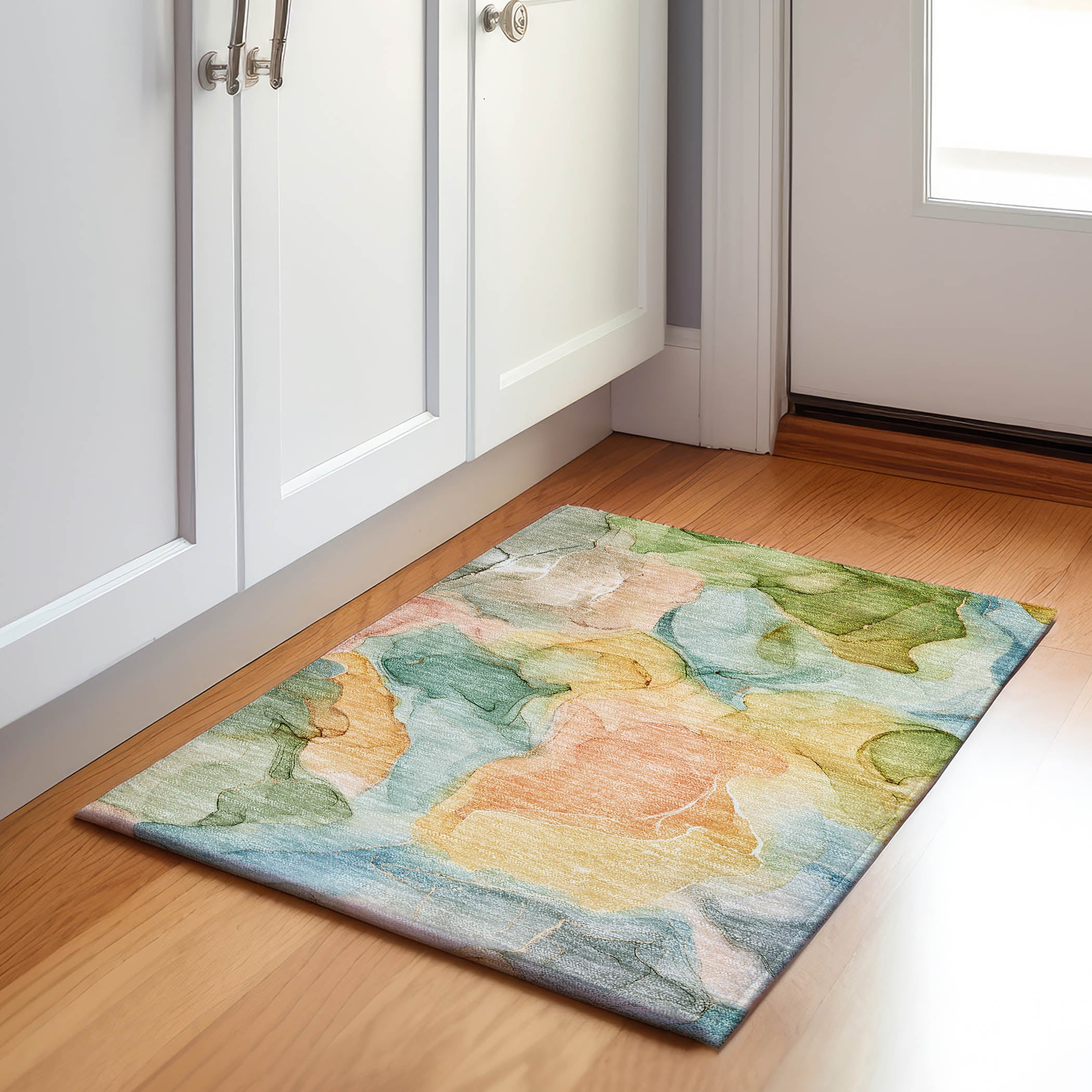 Chiang Mai Machine Washable Transitional Blue Rug 1'8" x 2'6" #shape_Rectangle