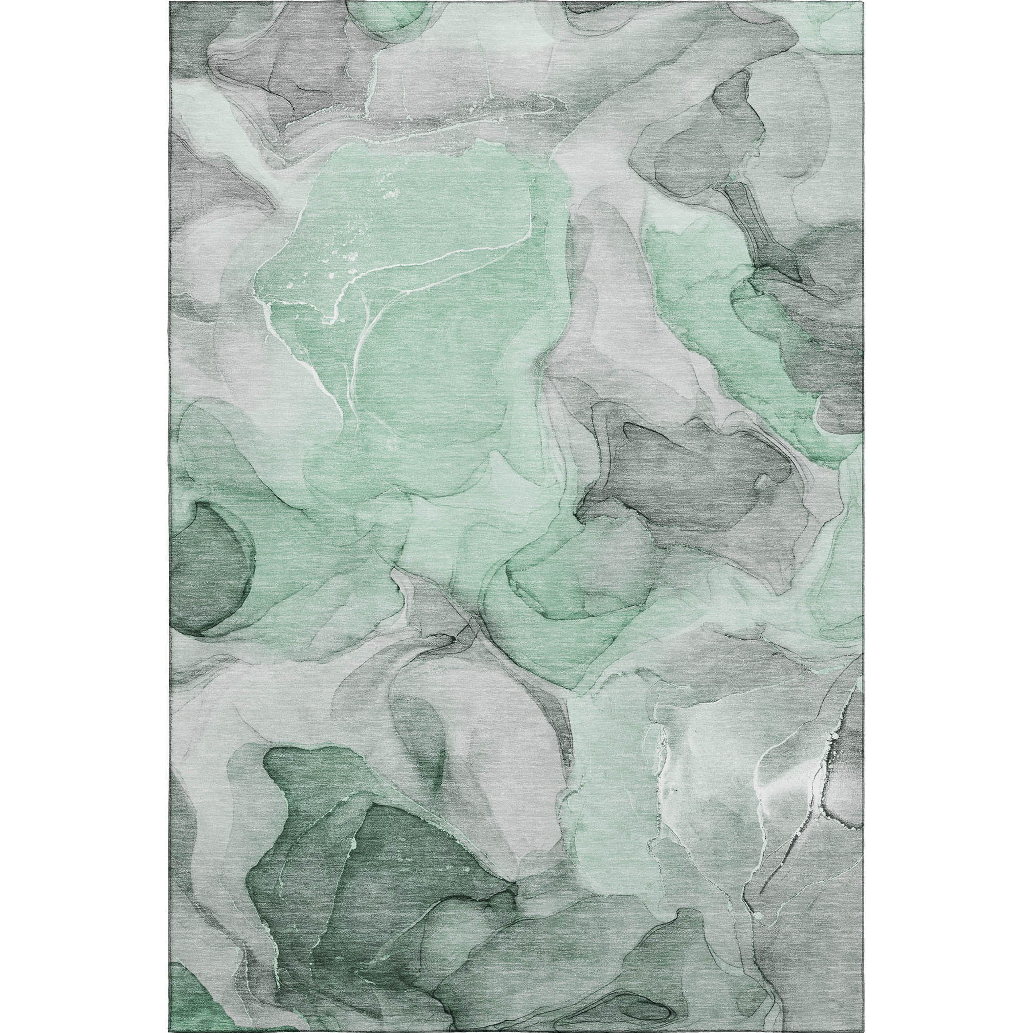 Chiang Mai Machine Washable Transitional Green Rug 2'6" x 3'10" #shape_Rectangle