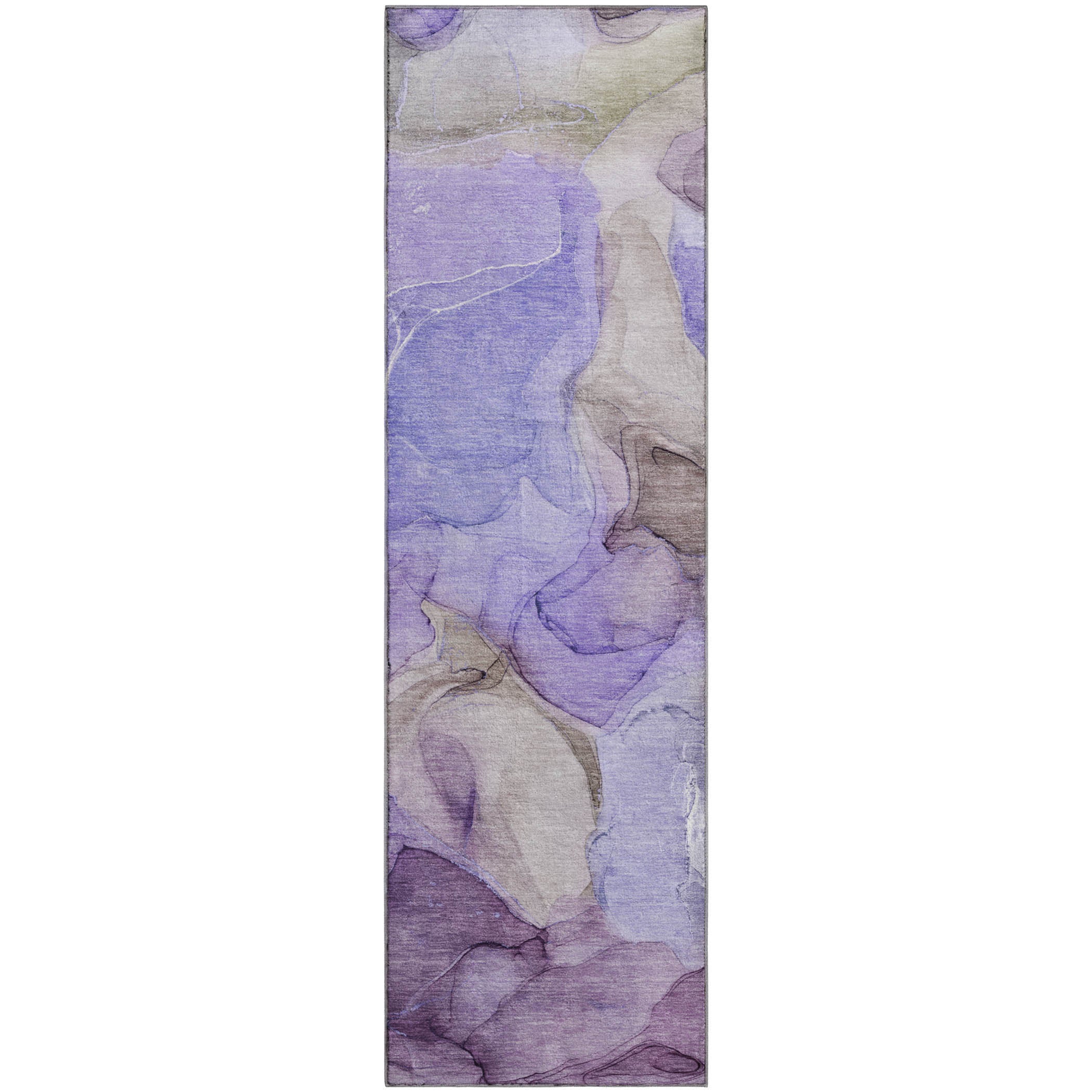 Chiang Mai Machine Washable Transitional Purple Rug 2'3" x 7'6" #shape_Runner