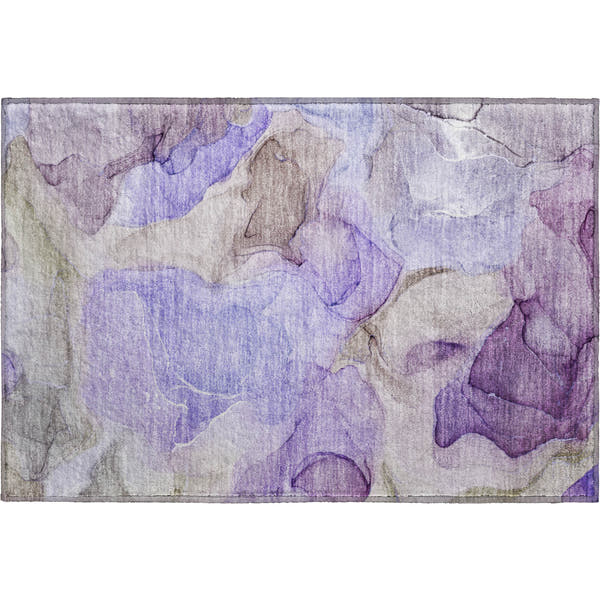 Chiang Mai Machine Washable Transitional Purple Rug 1'8" x 2'6"