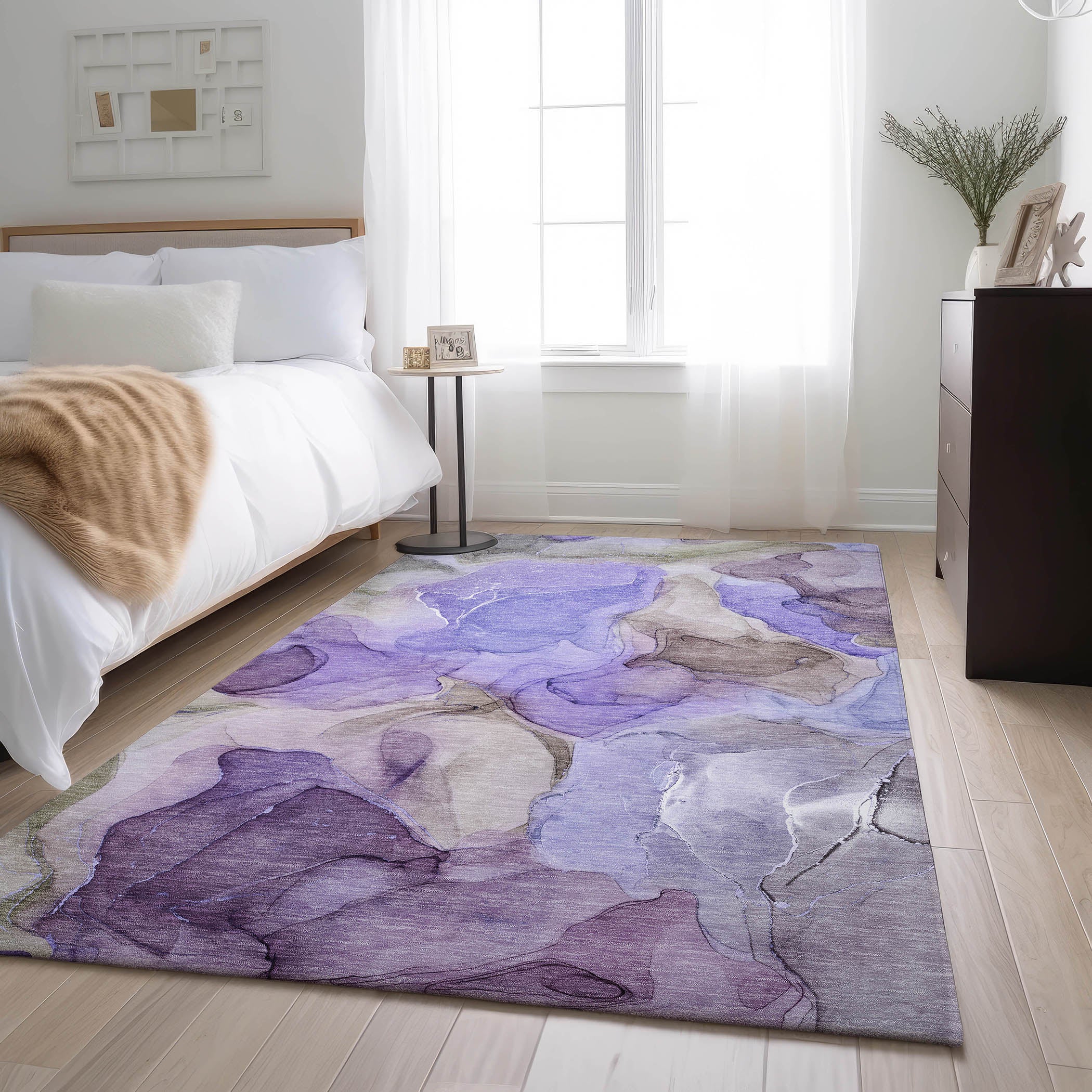 Chiang Mai Machine Washable Transitional Purple Rug 2'6" x 3'10" #shape_Rectangle