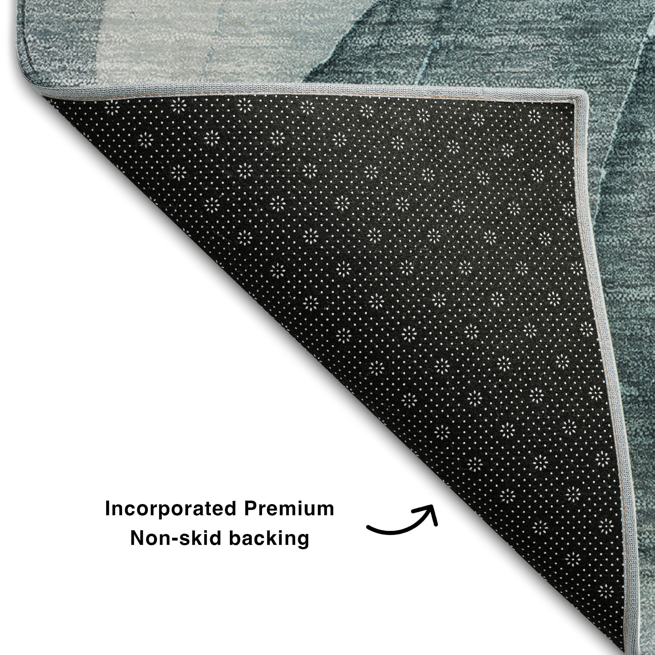 Chiang Mai Machine Washable Transitional Teal Rug 1'8" x 2'6" #shape_Rectangle