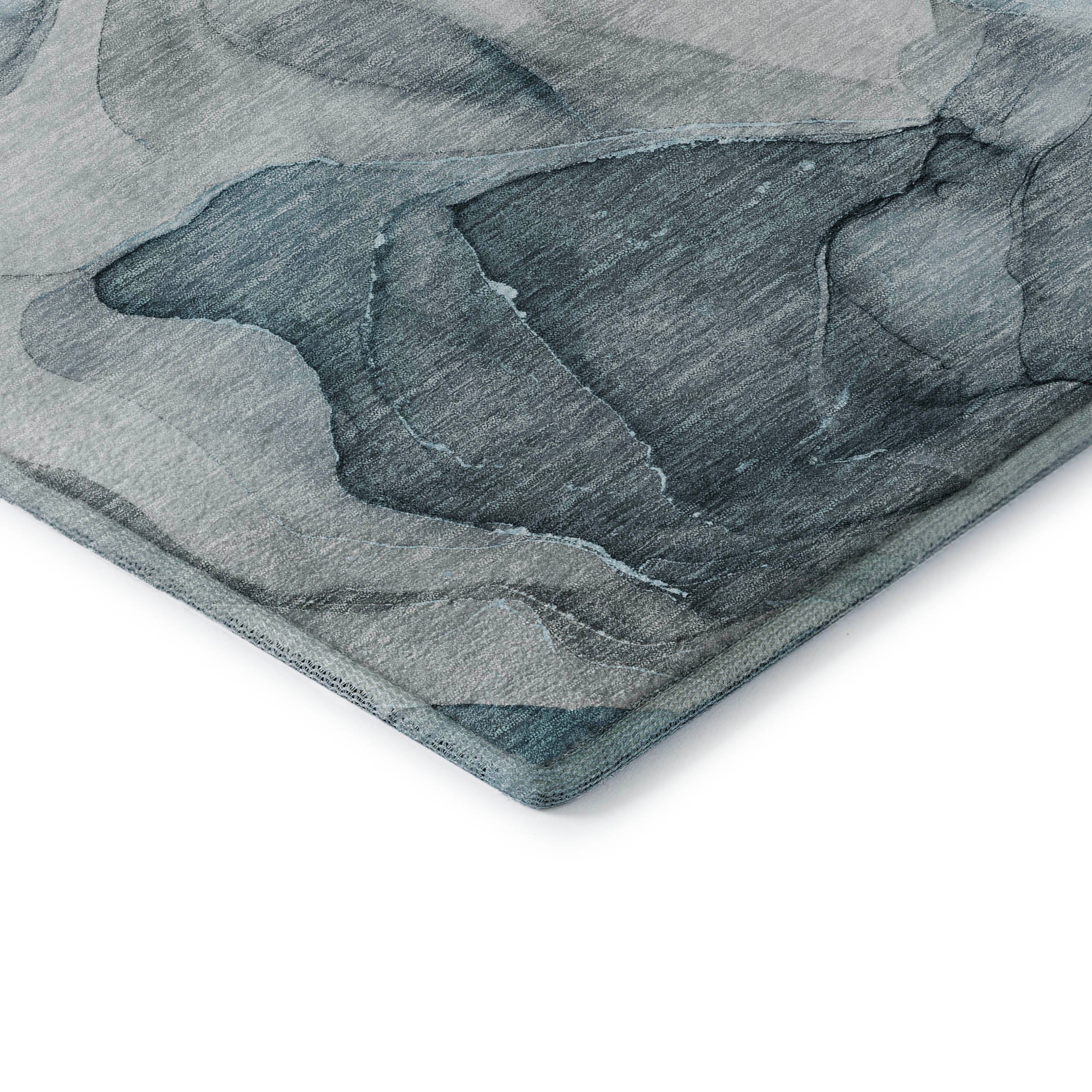 Chiang Mai Machine Washable Transitional Teal Rug 1'8" x 2'6" #shape_Rectangle