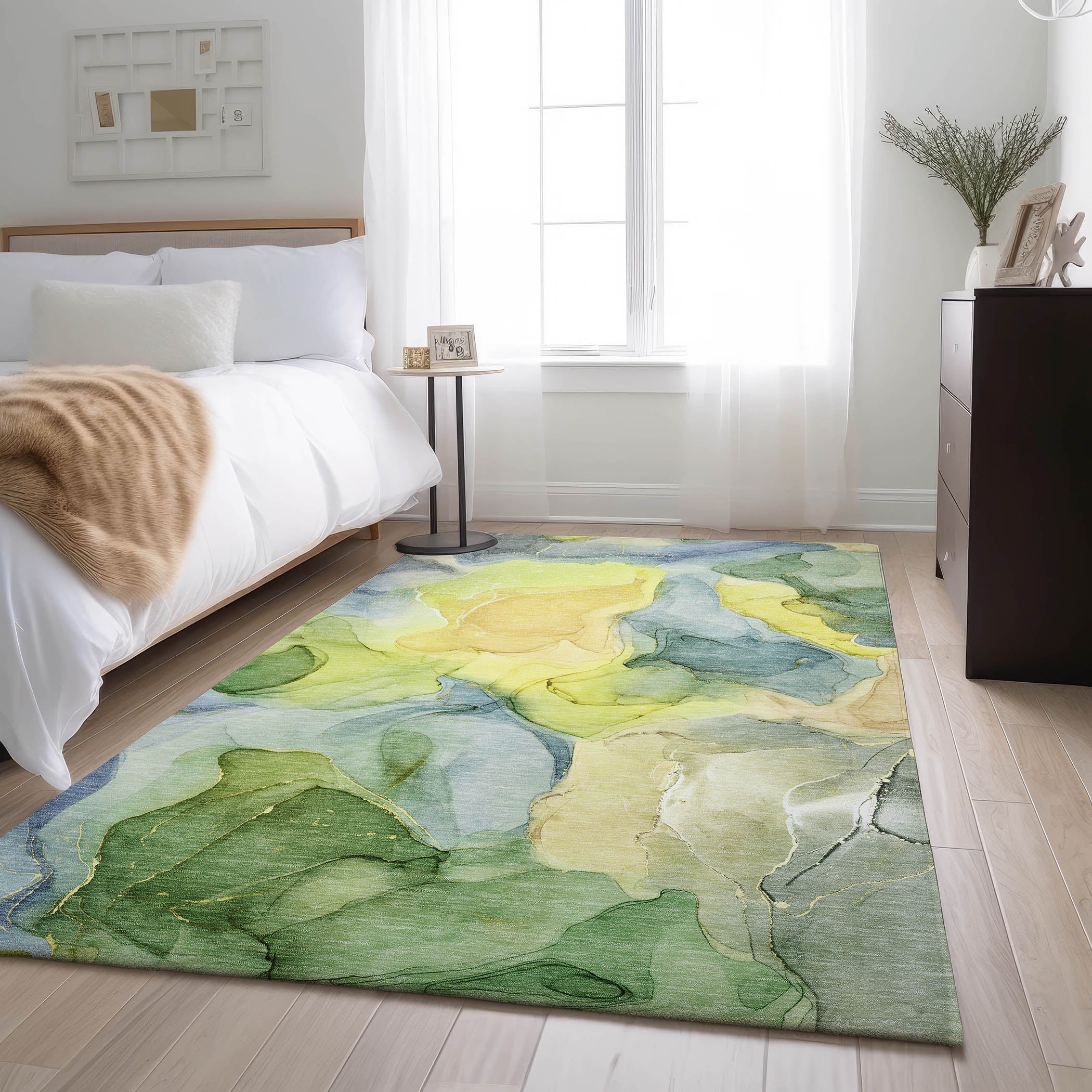 Chiang Mai Machine Washable Transitional Yellow Gold Rug 2'6" x 3'10" #shape_Rectangle
