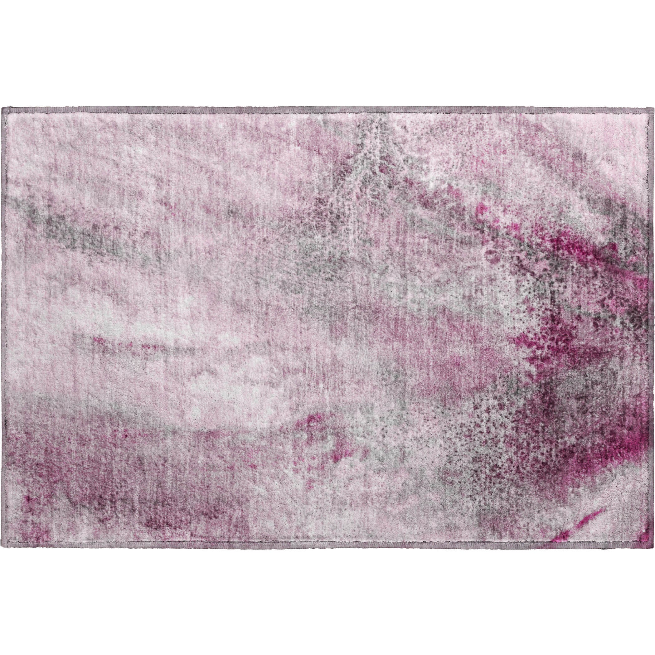 Athens Machine Washable Contemporary Pink Rug 1'8" x 2'6" #shape_Rectangle