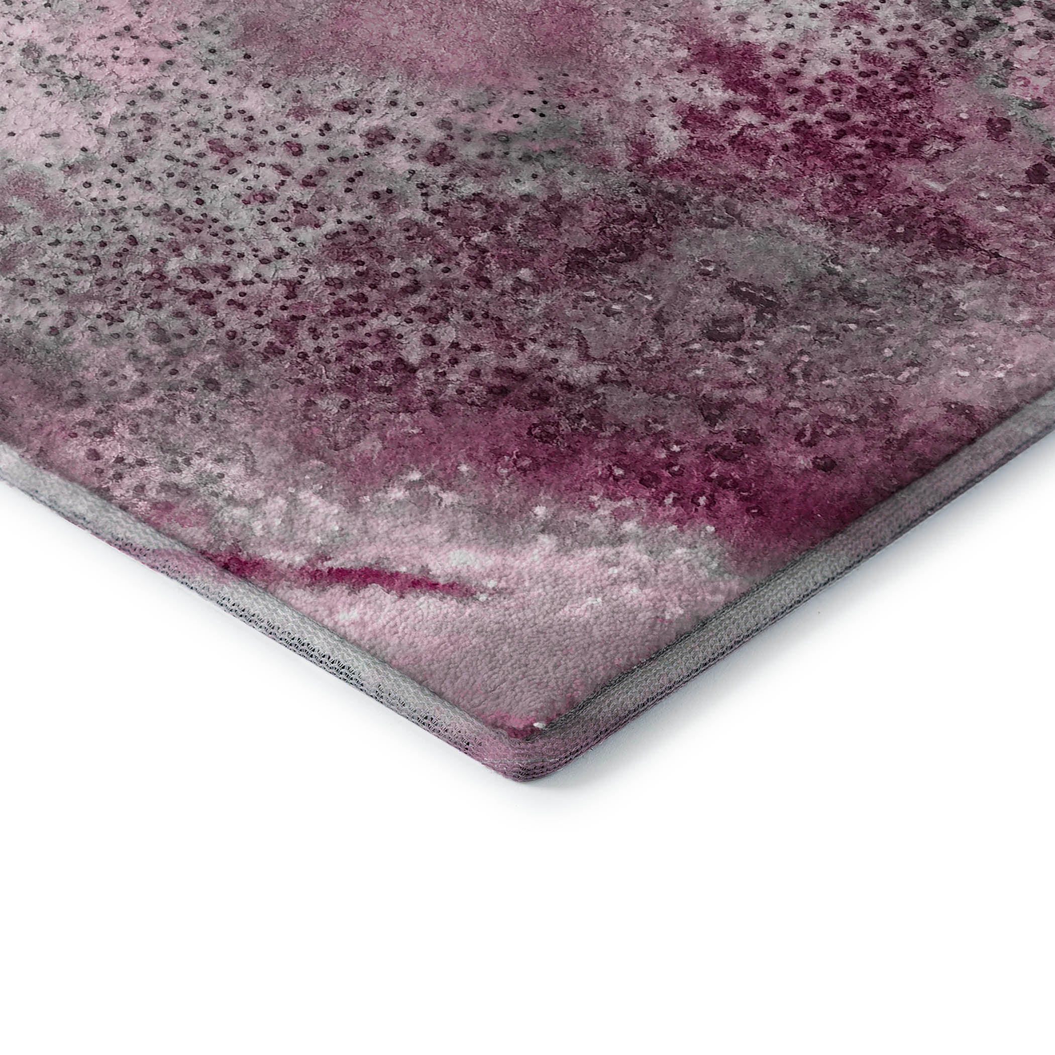 Athens Machine Washable Contemporary Pink Rug 1'8" x 2'6" #shape_Rectangle