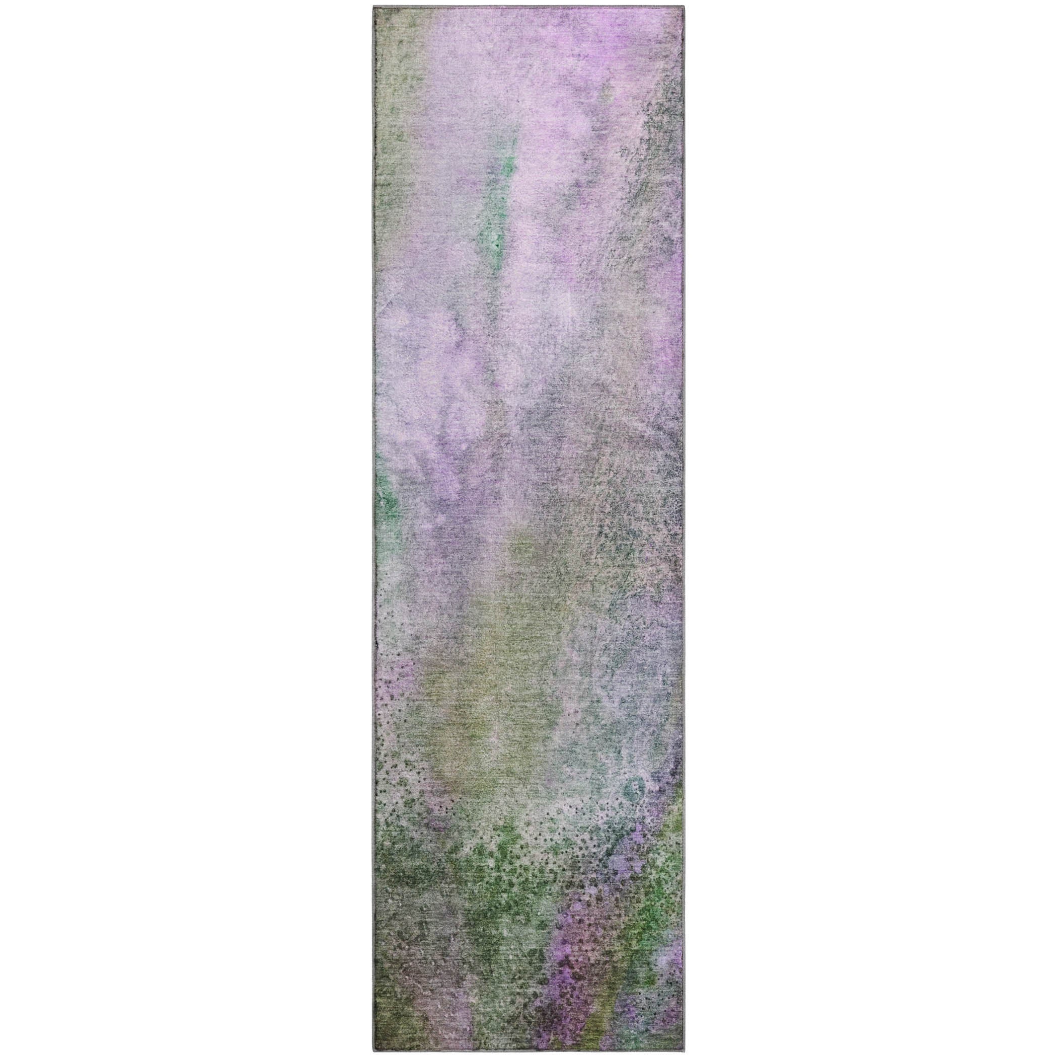 Athens Machine Washable Contemporary Purple Rug 2'3" x 7'6" #shape_Runner