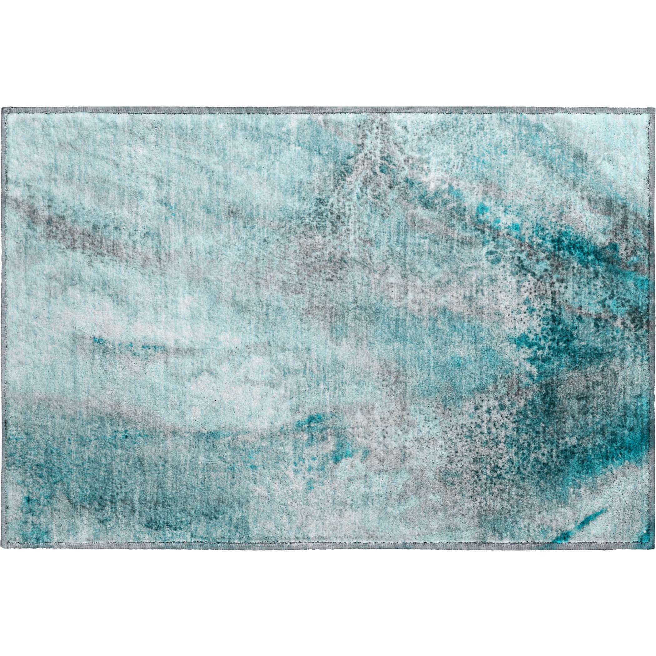 Athens Machine Washable Contemporary Teal Rug 1'8" x 2'6" #shape_Rectangle