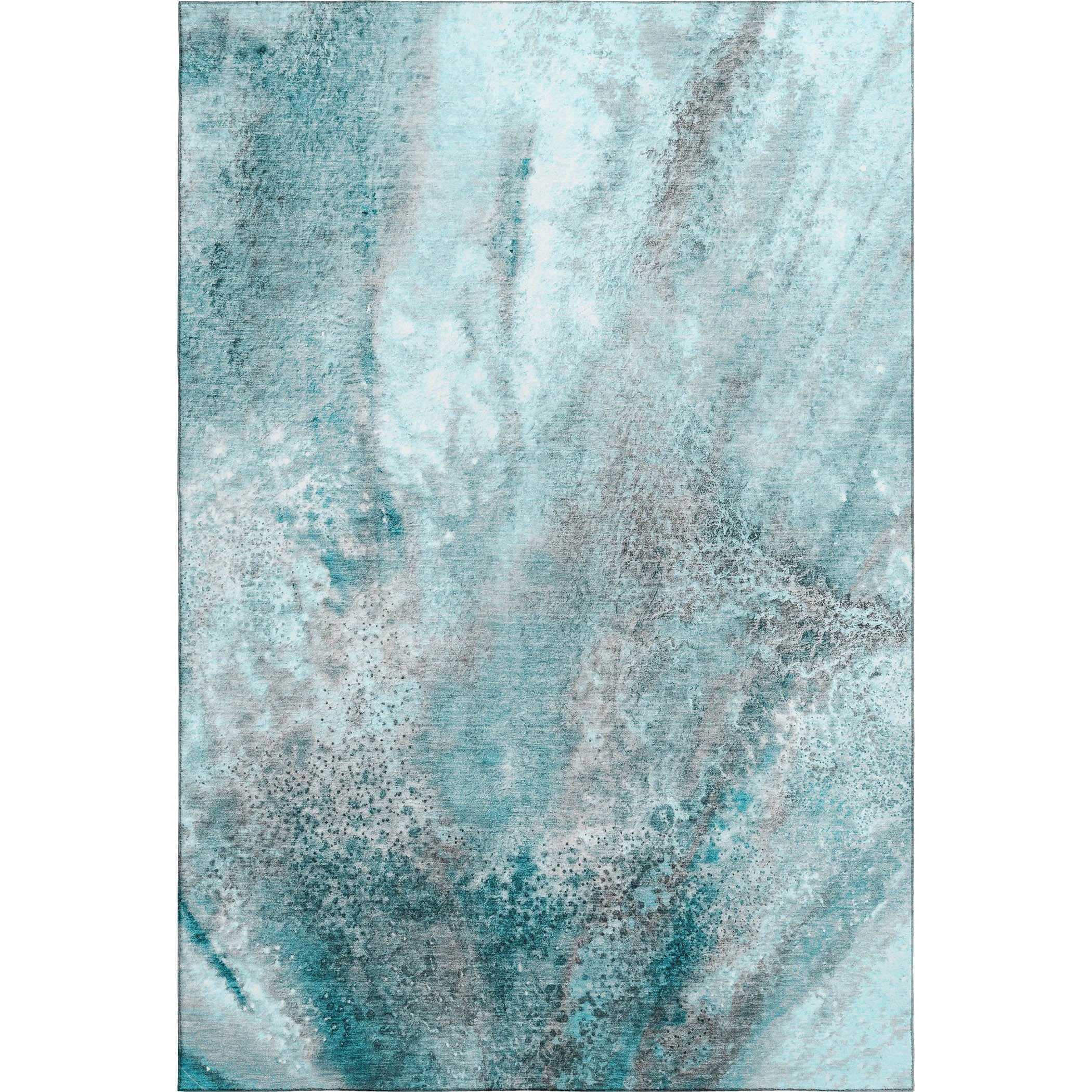 Athens Machine Washable Contemporary Teal Rug 2'6" x 3'10" #shape_Rectangle