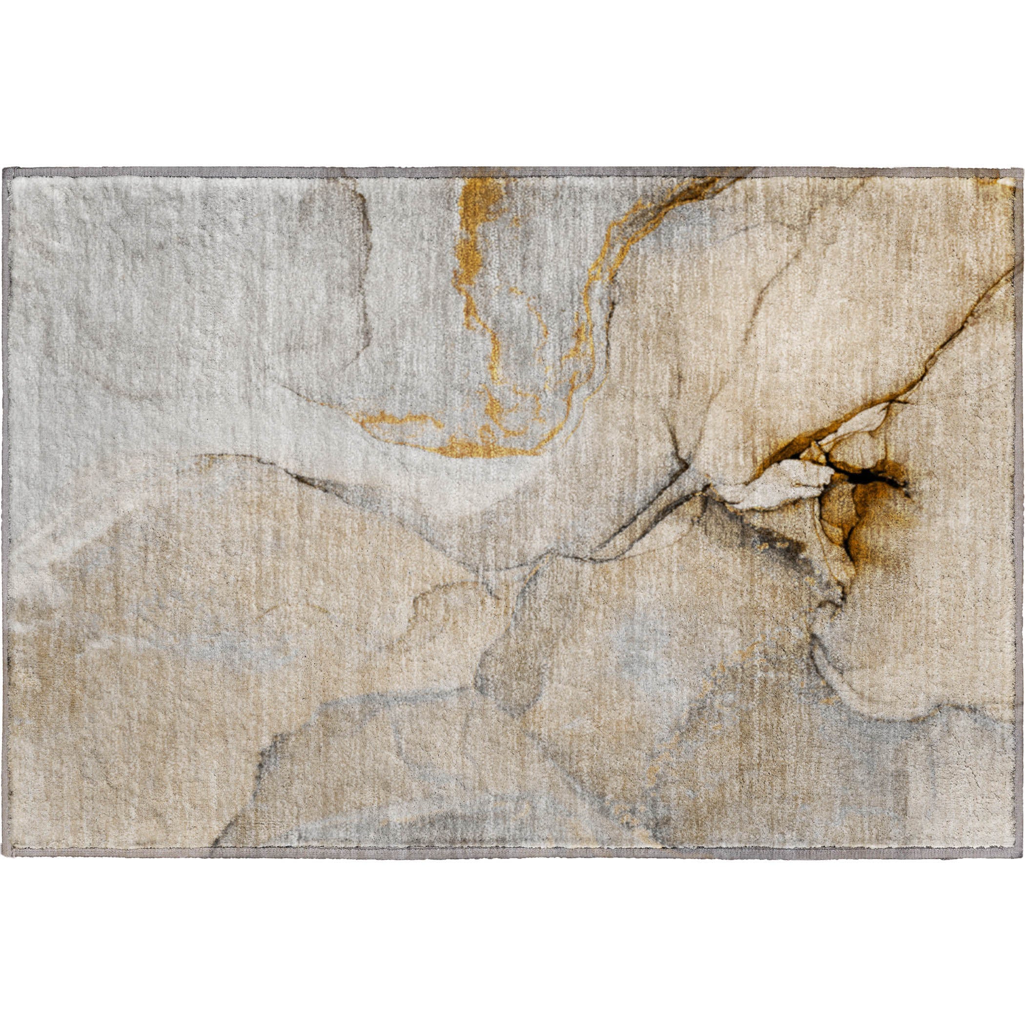 Vienna Machine Washable Transitional Beige Brown Rug 1'8" x 2'6" #shape_Rectangle