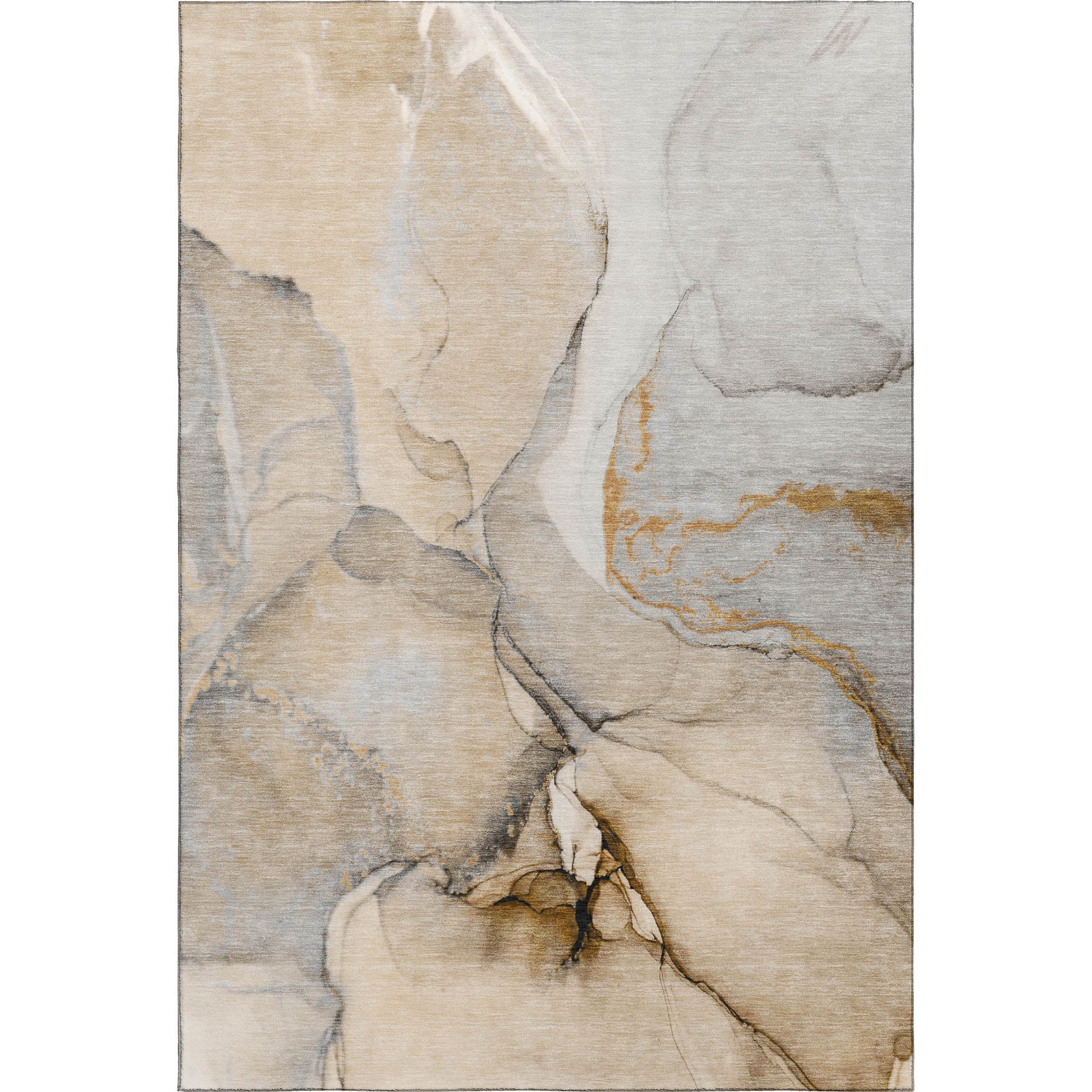 Vienna Machine Washable Transitional Beige Brown Rug 2'6" x 3'10" #shape_Rectangle