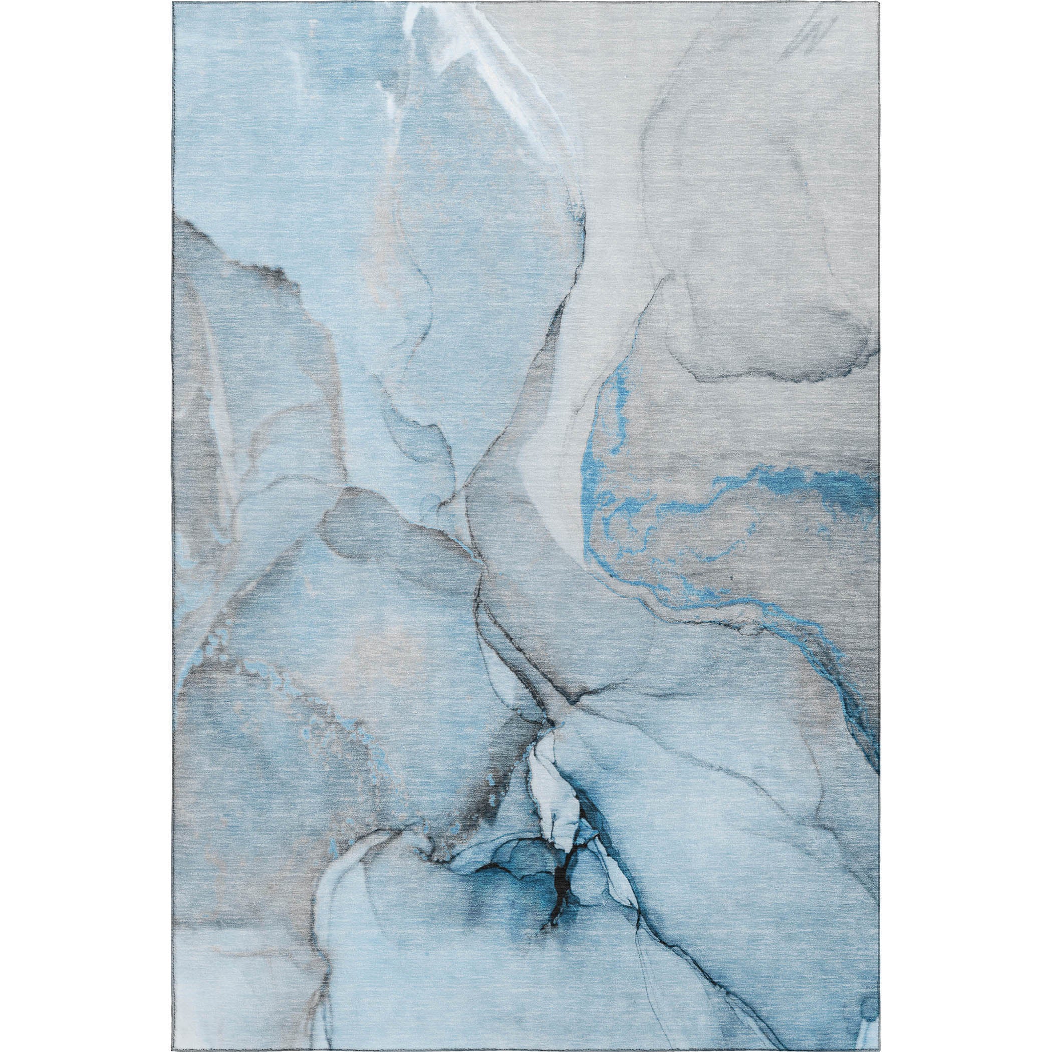 Vienna Machine Washable Transitional Blue Rug 2'6" x 3'10" #shape_Rectangle