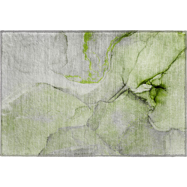 Vienna Machine Washable Transitional Green Rug 1'8" x 2'6"