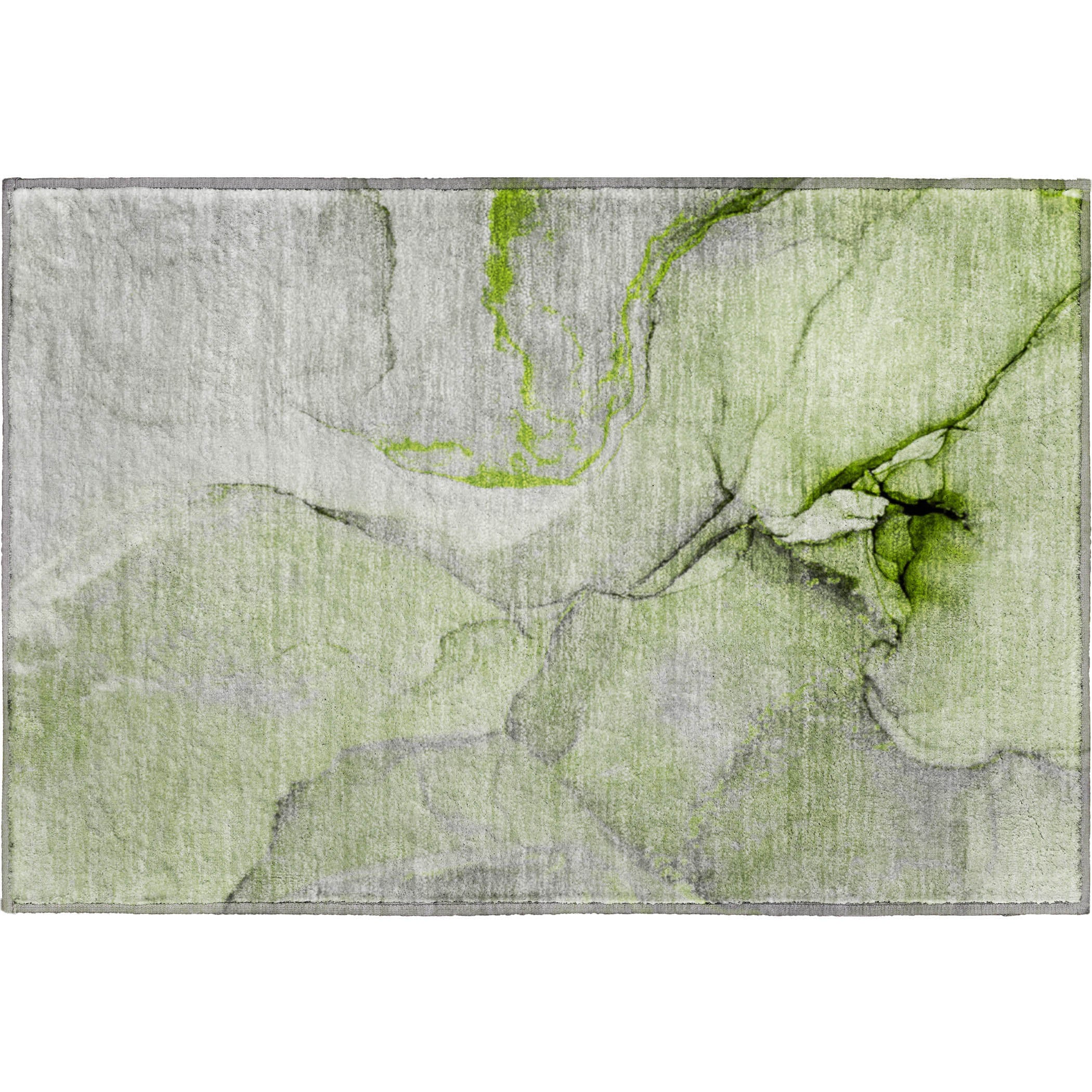 Vienna Machine Washable Transitional Green Rug 1'8" x 2'6" #shape_Rectangle