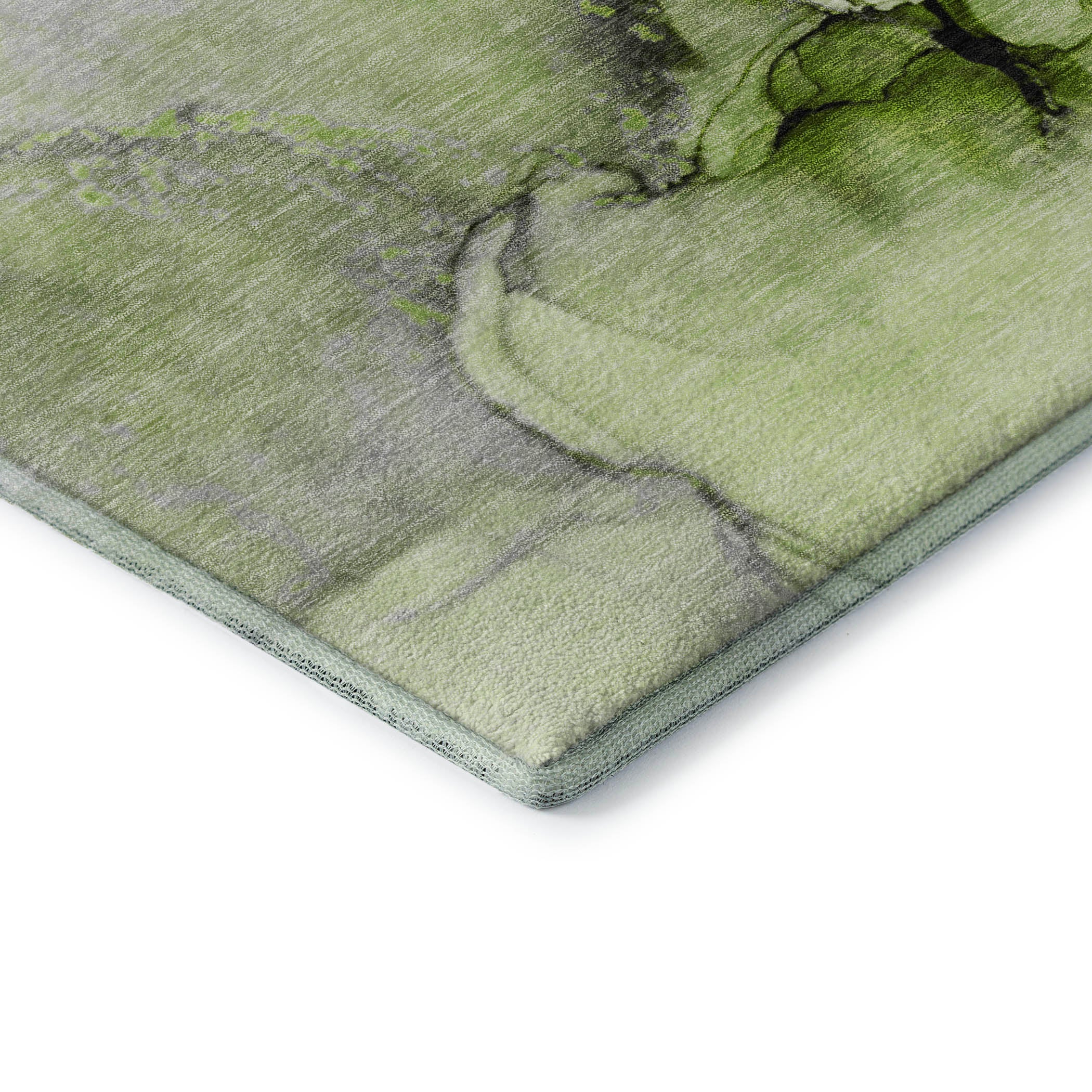 Vienna Machine Washable Transitional Green Rug 1'8" x 2'6" #shape_Rectangle