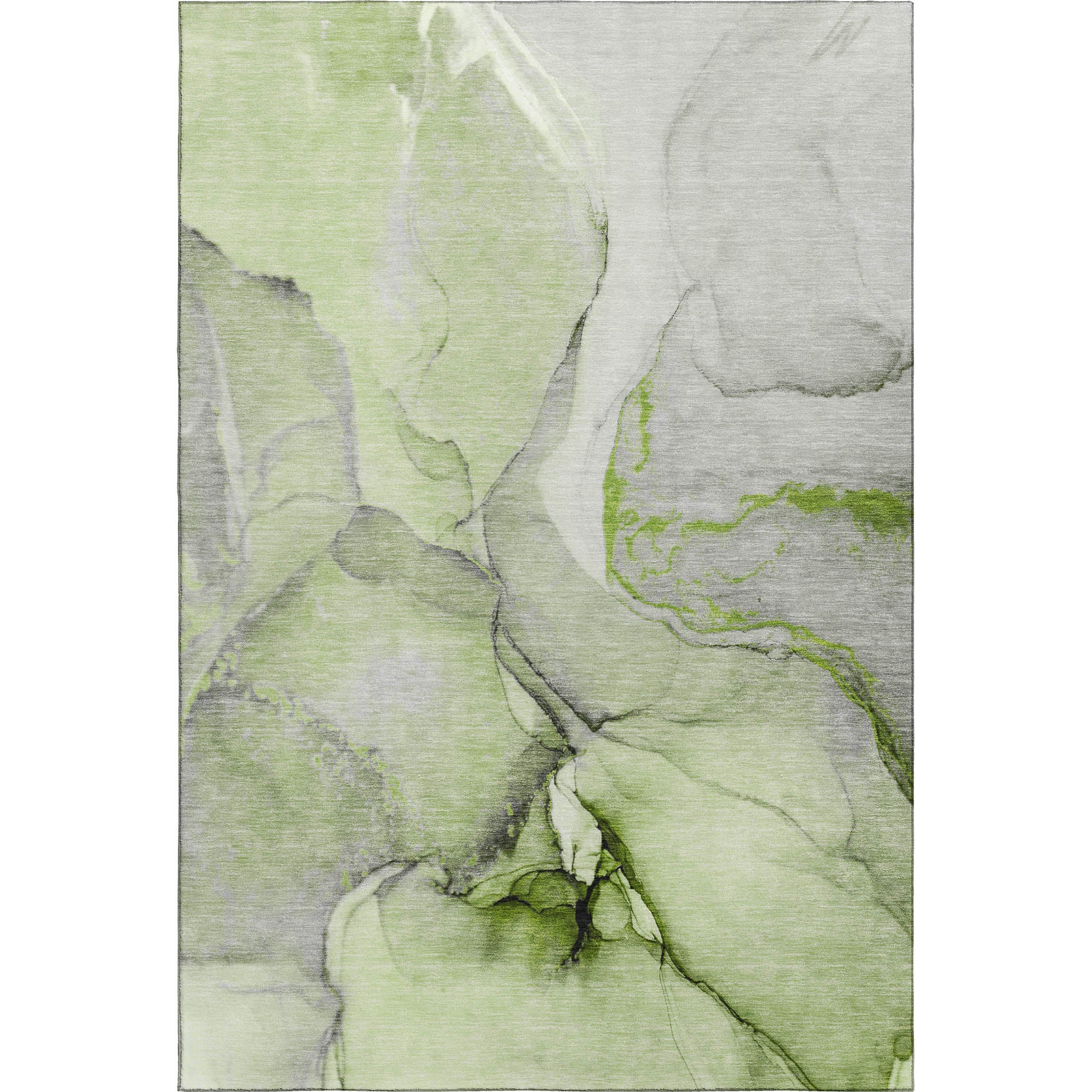 Vienna Machine Washable Transitional Green Rug 2'6" x 3'10" #shape_Rectangle