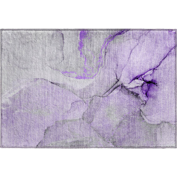 Vienna Machine Washable Transitional Purple Rug 1'8" x 2'6"