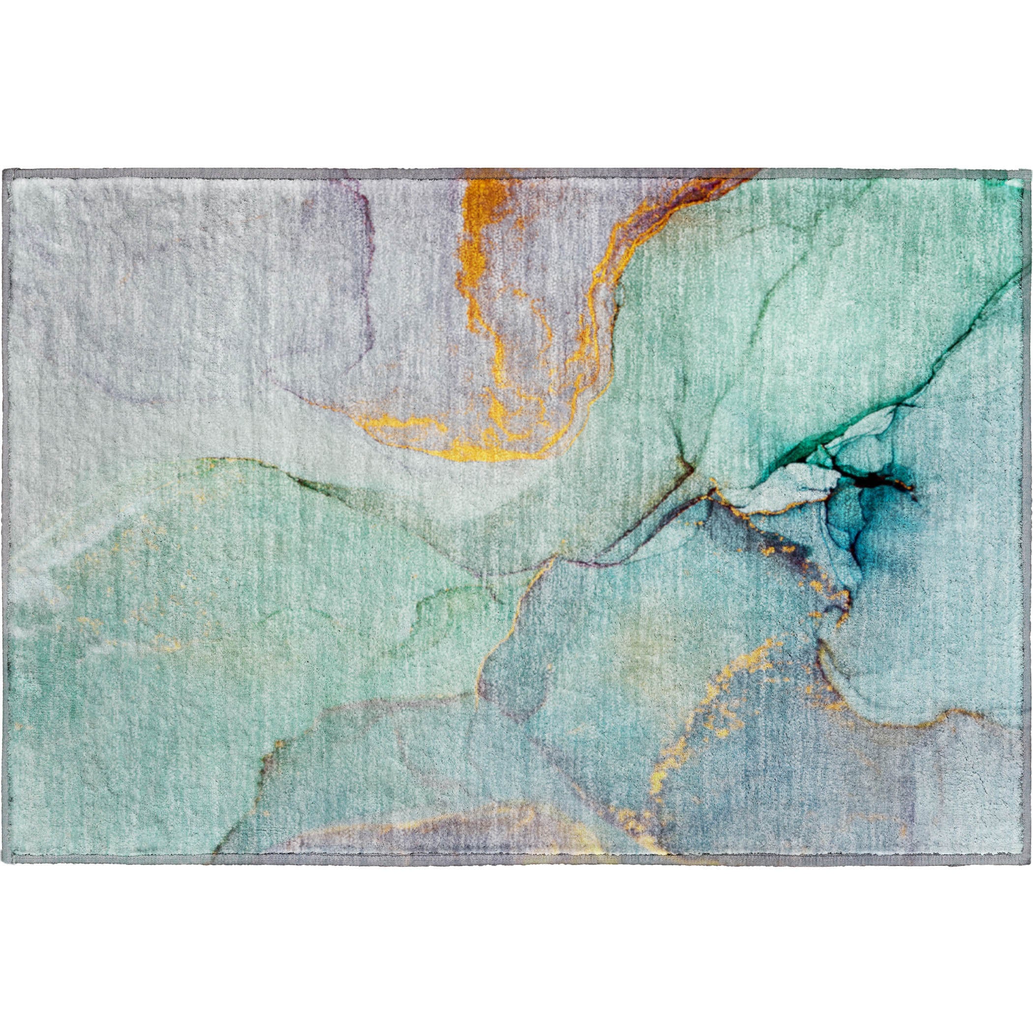 Vienna Machine Washable Transitional Teal Rug 1'8" x 2'6" #shape_Rectangle