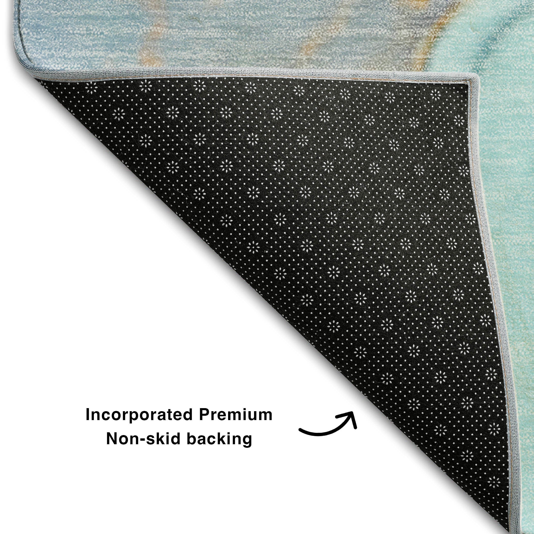 Vienna Machine Washable Transitional Teal Rug 1'8" x 2'6" #shape_Rectangle