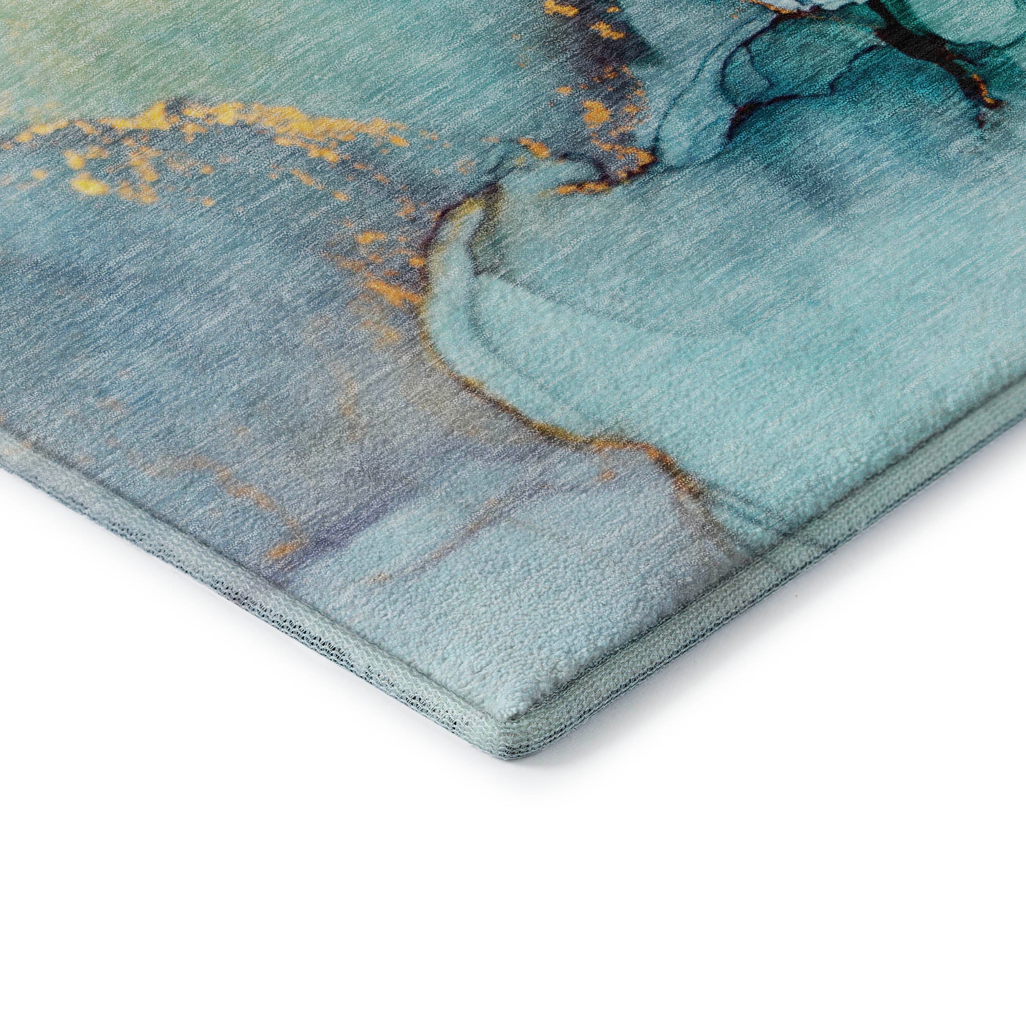 Vienna Machine Washable Transitional Teal Rug 1'8" x 2'6" #shape_Rectangle