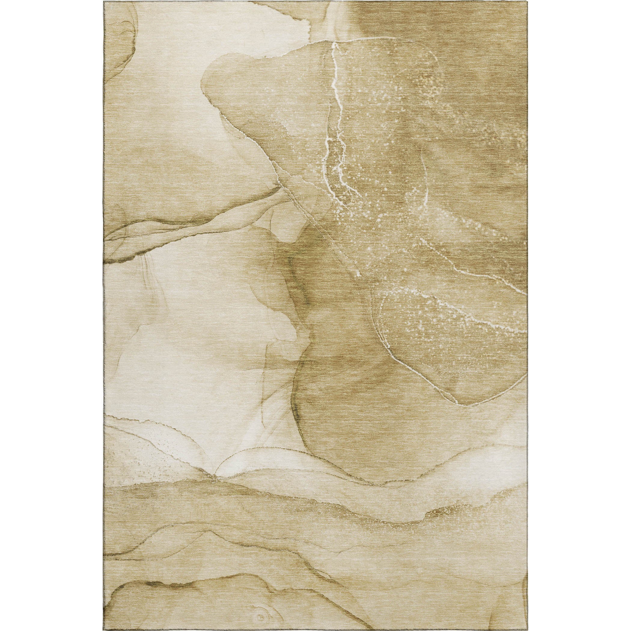 Seoul Machine Washable Transitional Beige Brown Rug 2'6" x 3'10" #shape_Rectangle