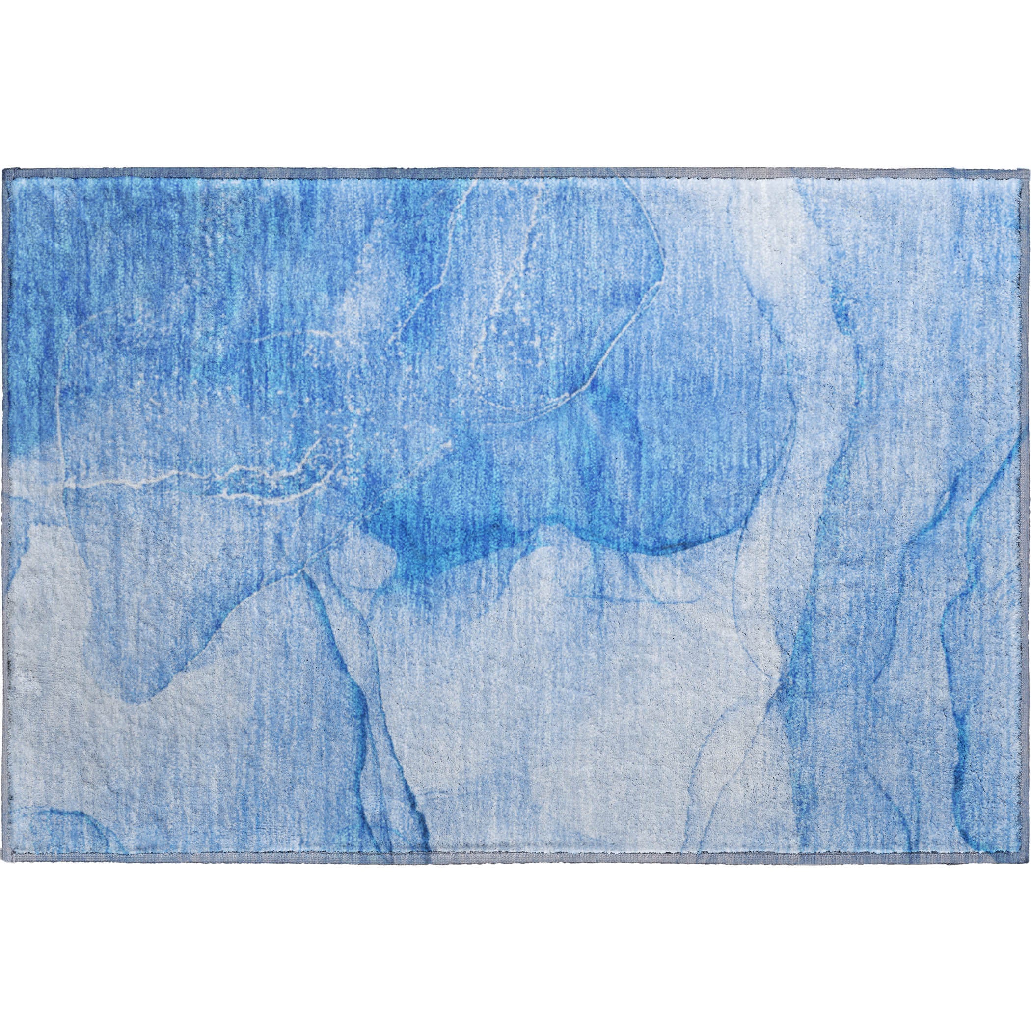 Seoul Machine Washable Transitional Blue Rug 1'8" x 2'6" #shape_Rectangle