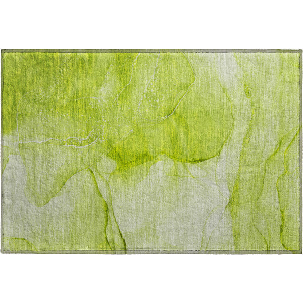 Seoul Machine Washable Transitional Green Rug 1'8" x 2'6"