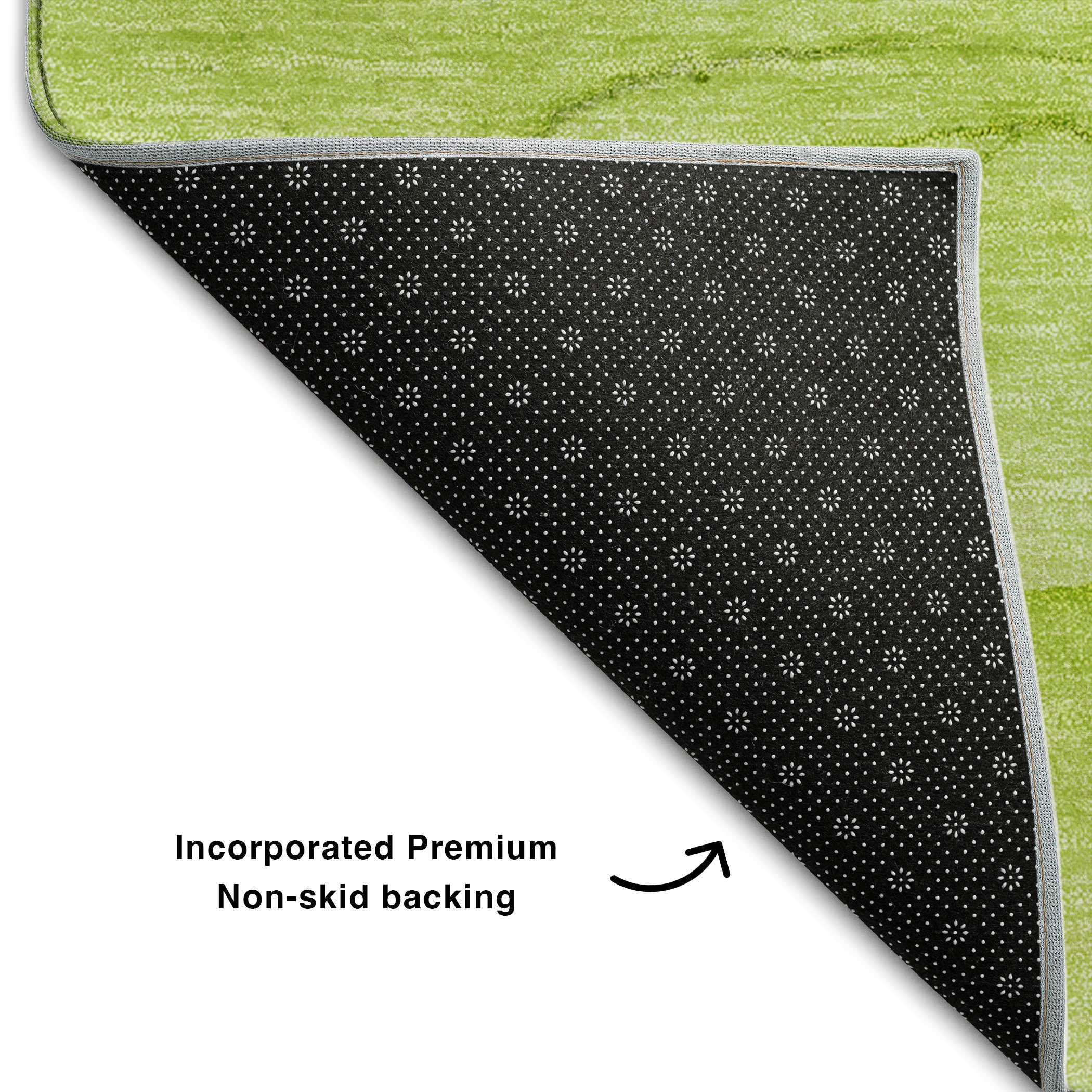Seoul Machine Washable Transitional Green Rug 1'8" x 2'6" #shape_Rectangle