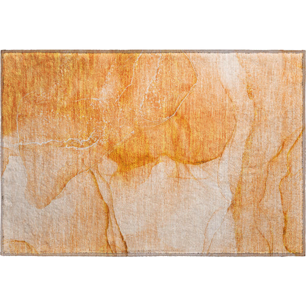 Seoul Machine Washable Transitional Orange Rug 1'8" x 2'6"