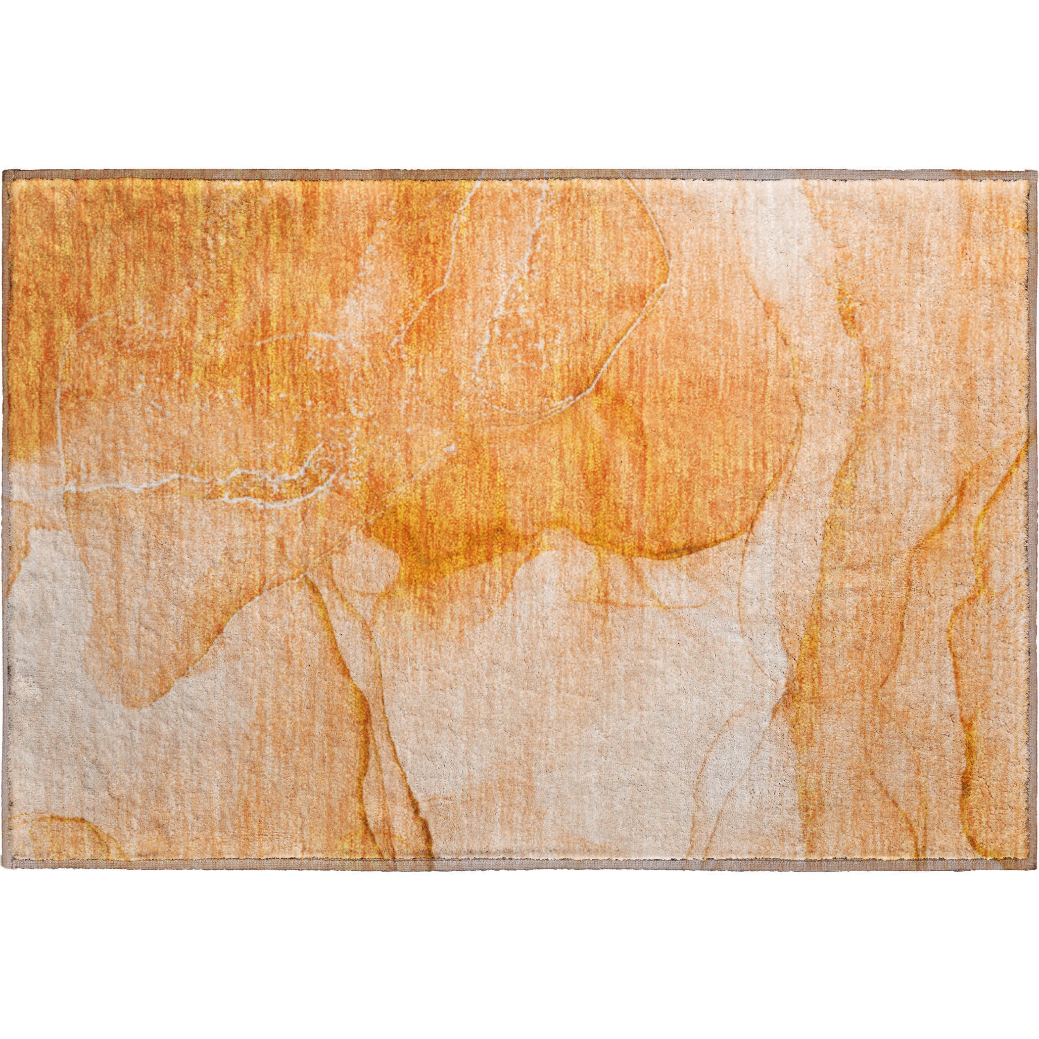 Seoul Machine Washable Transitional Orange Rug 1'8" x 2'6" #shape_Rectangle