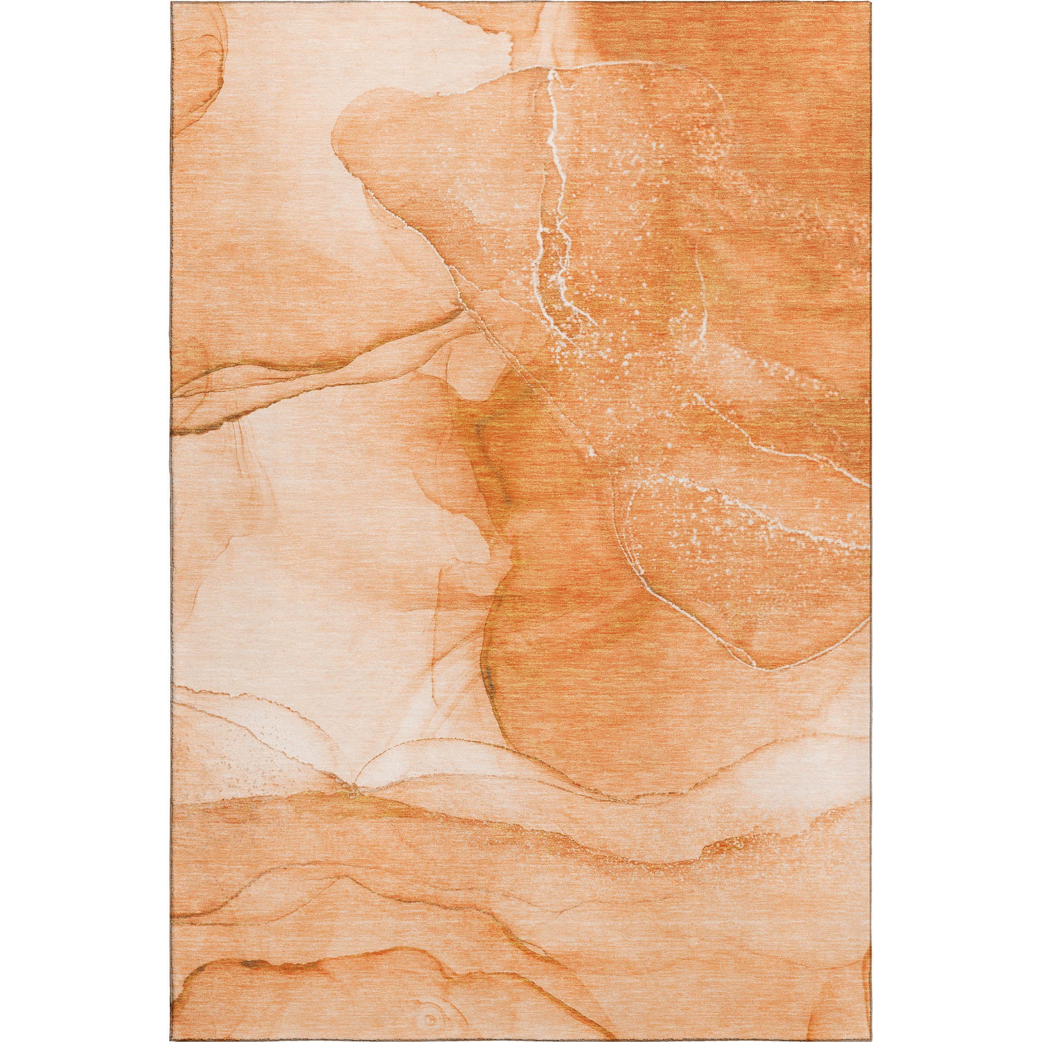 Seoul Machine Washable Transitional Orange Rug 2'6" x 3'10" #shape_Rectangle
