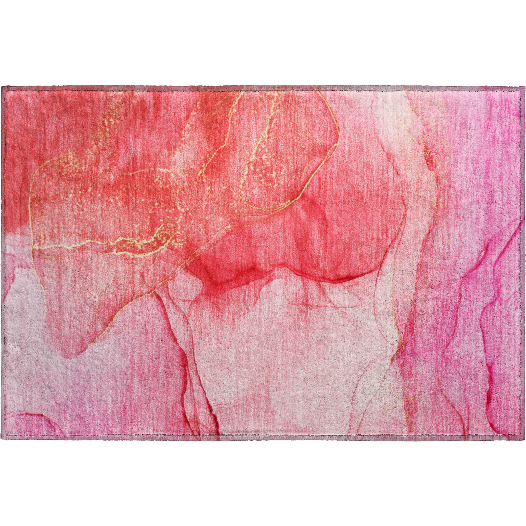 Seoul Machine Washable Transitional Pink Rug 1'8" x 2'6" #shape_Rectangle