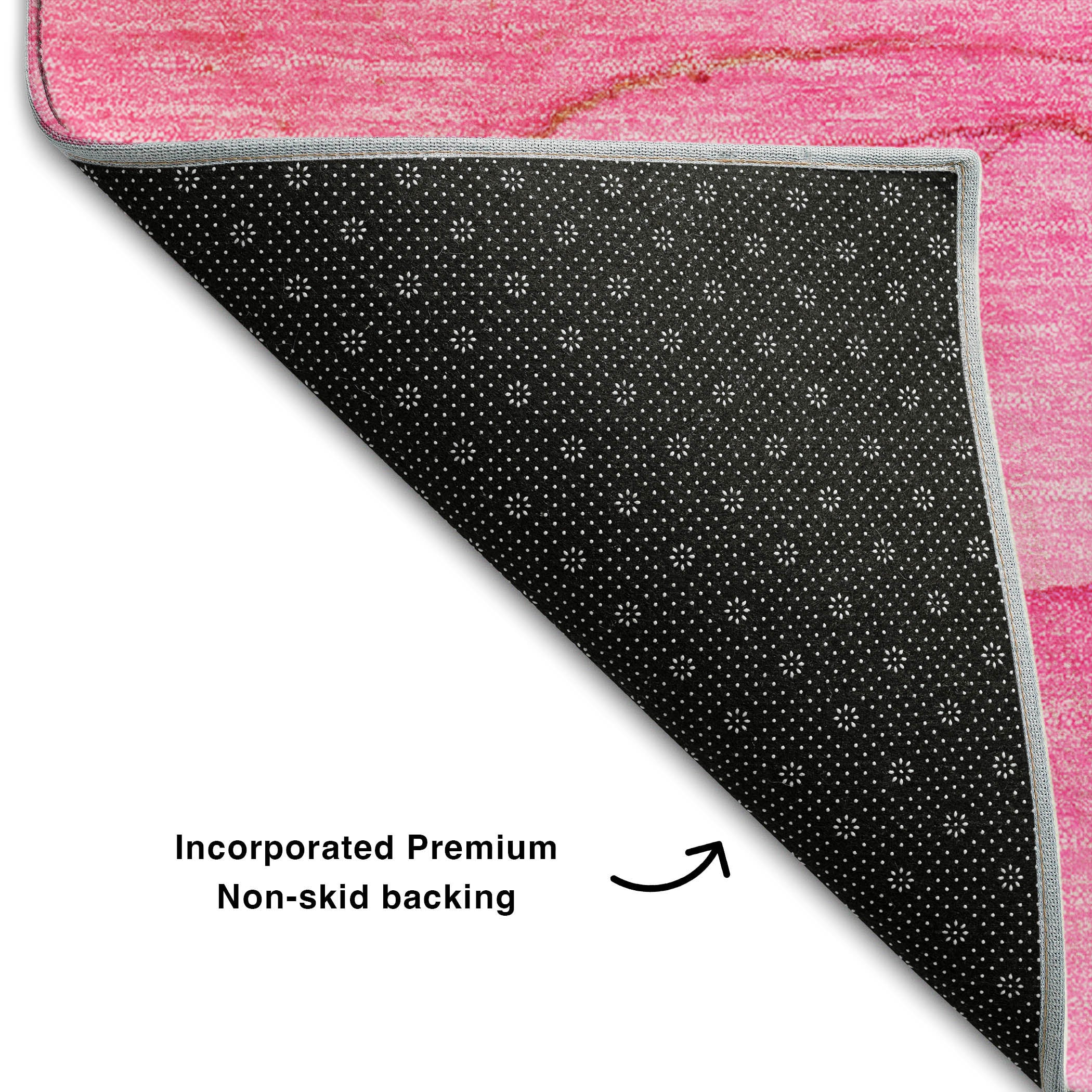 Seoul Machine Washable Transitional Pink Rug 1'8" x 2'6" #shape_Rectangle
