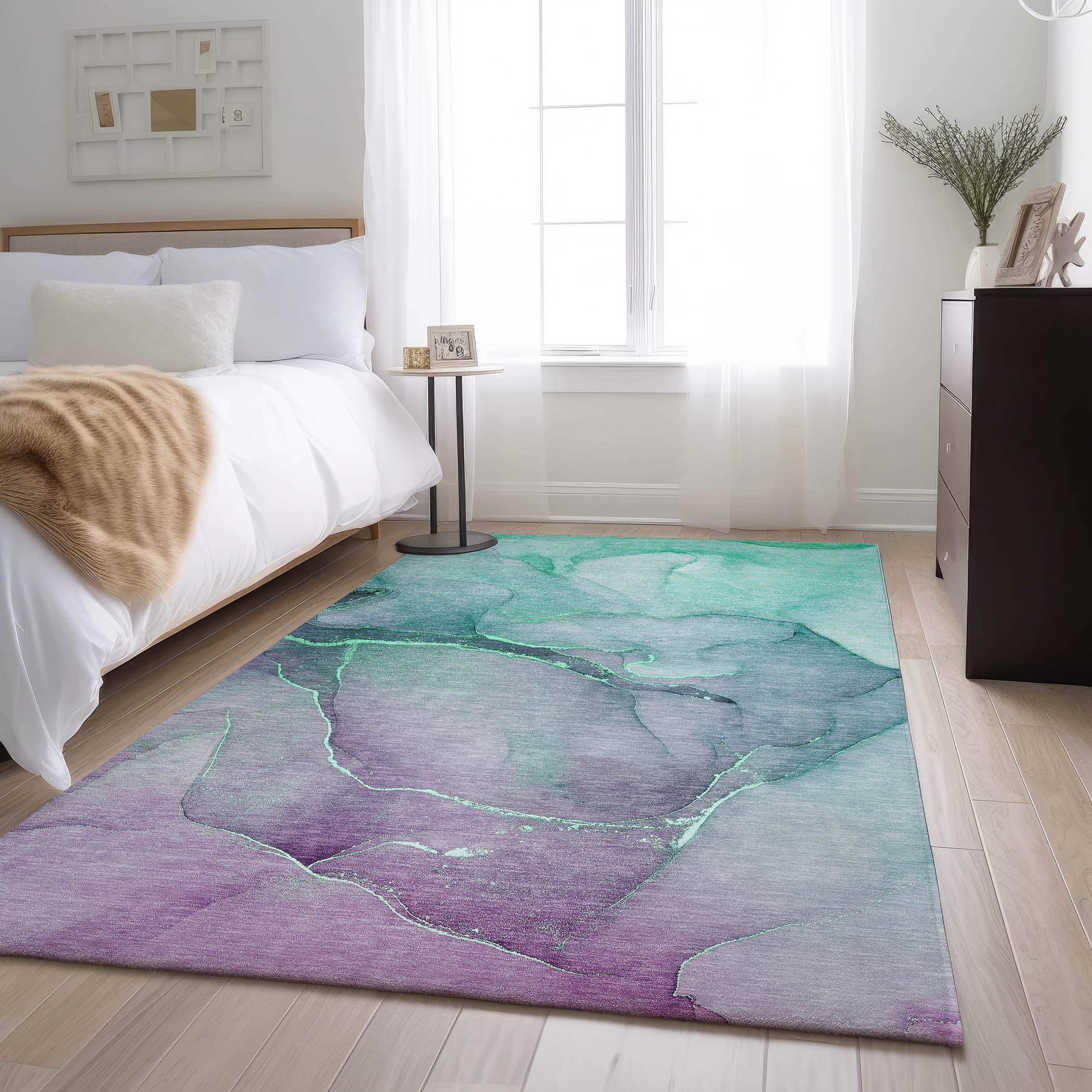 Salzburg Machine Washable Transitional Aloe Green Rug 2'6" x 3'10" #shape_Rectangle