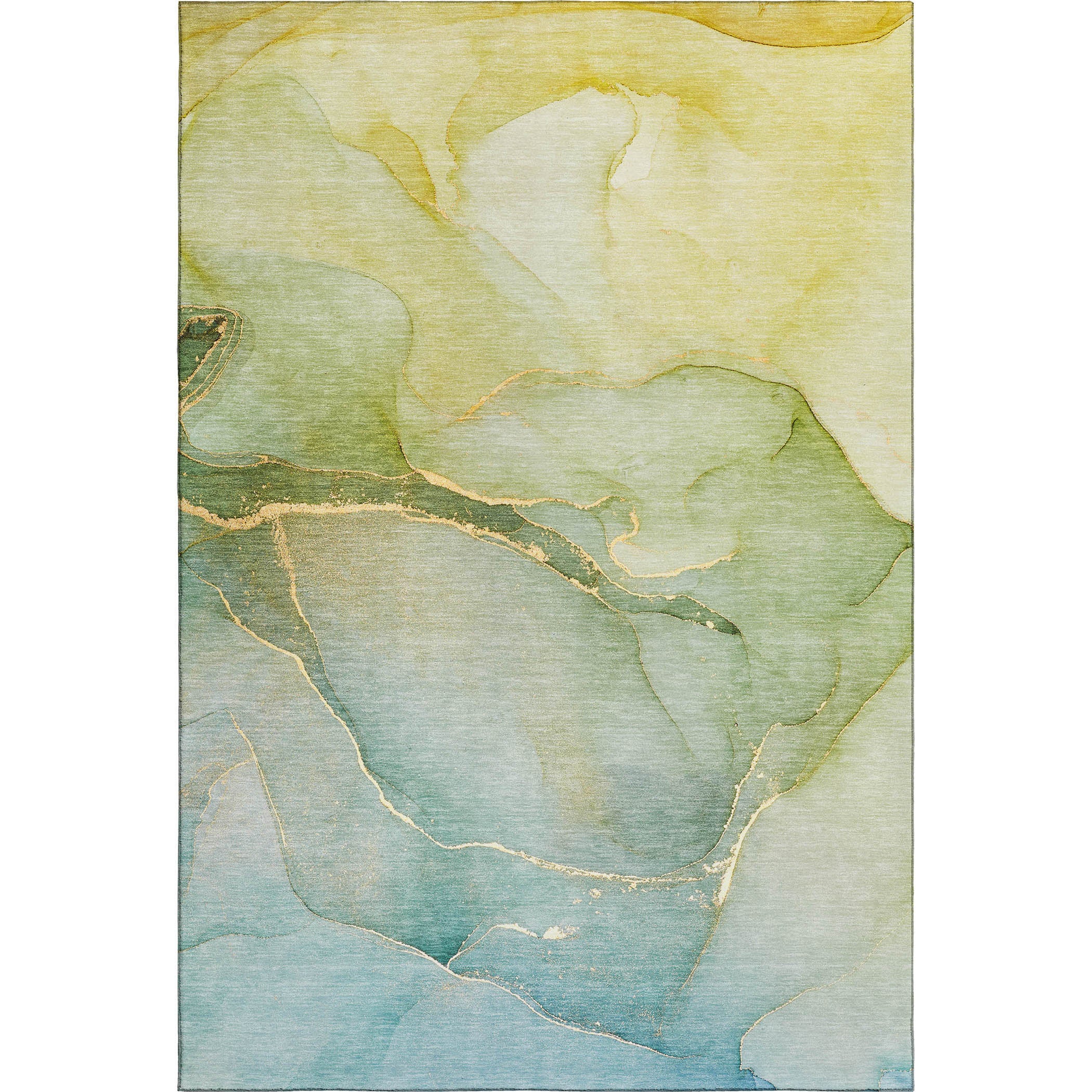 Salzburg Machine Washable Transitional Green Rug 2'6" x 3'10" #shape_Rectangle