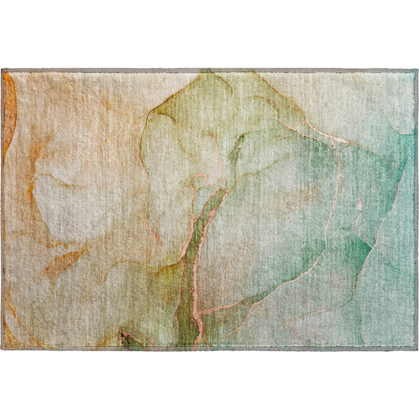 Salzburg Machine Washable Transitional Teal Rug 1'8" x 2'6"