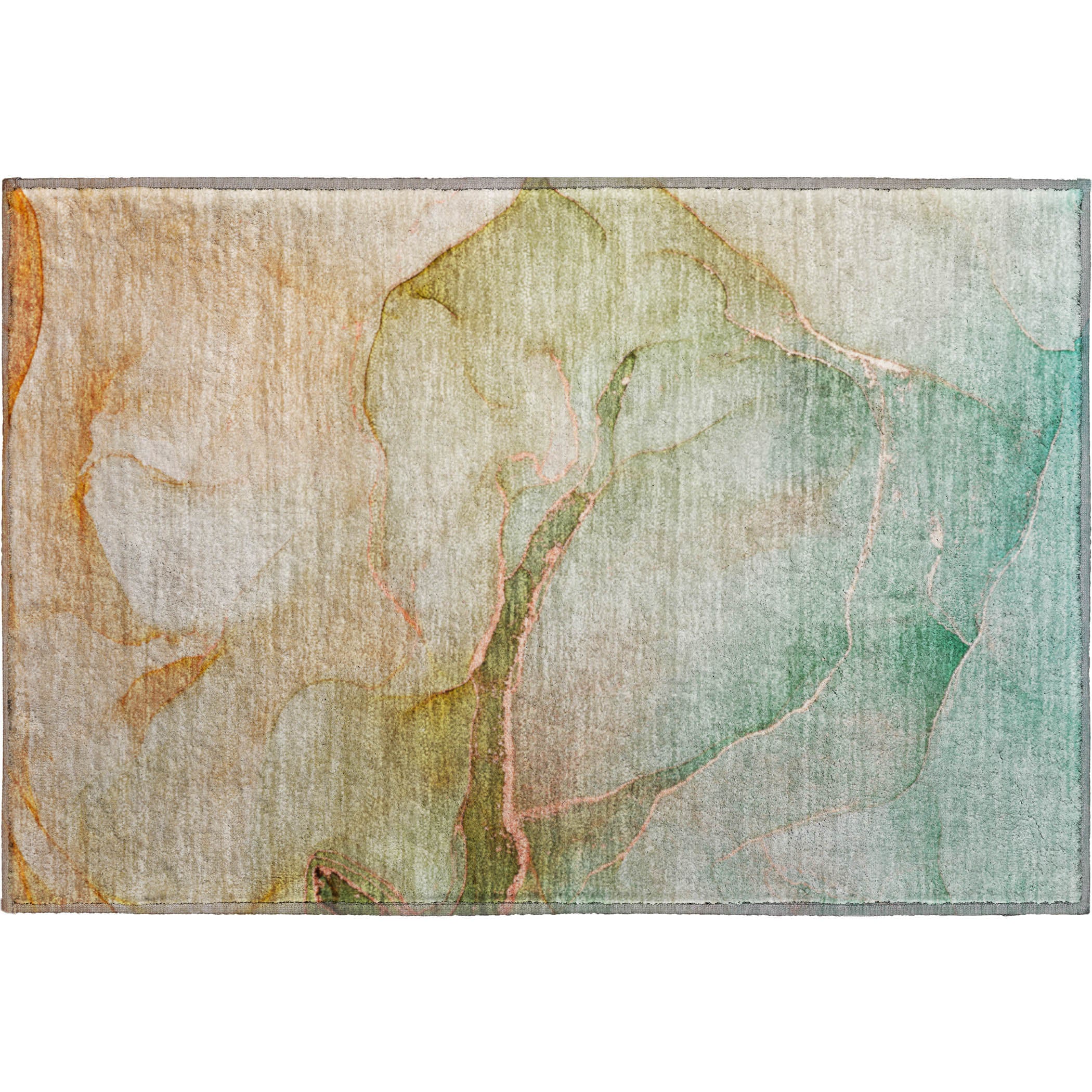 Salzburg Machine Washable Transitional Teal Rug 1'8" x 2'6" #shape_Rectangle