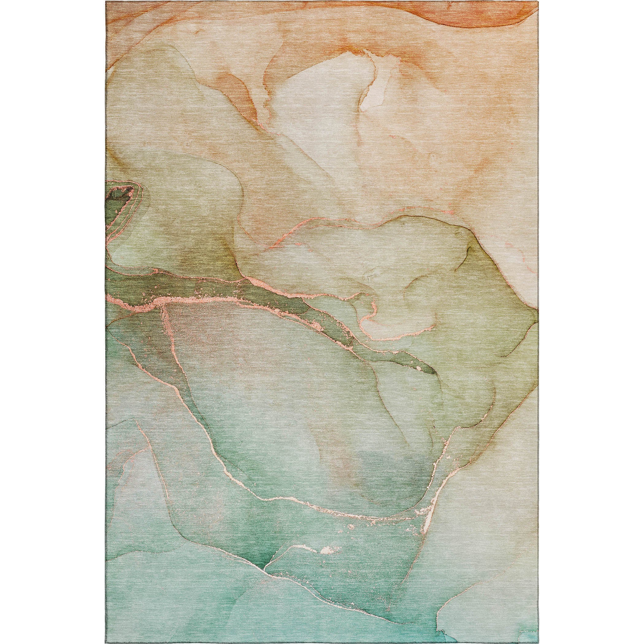 Salzburg Machine Washable Transitional Teal Rug 2'6" x 3'10" #shape_Rectangle