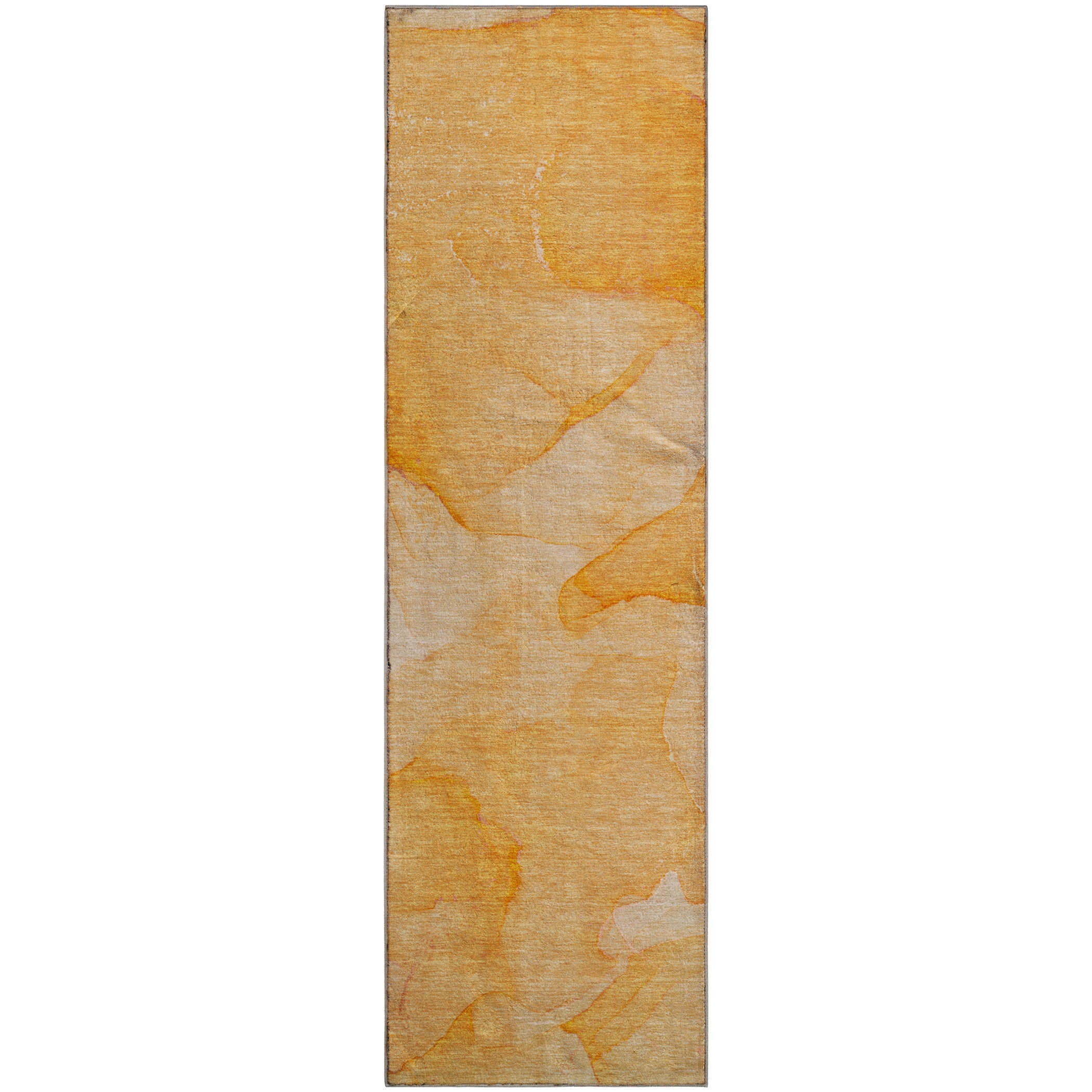 Lima Machine Washable Transitional Orange Rug 2'3" x 7'6" #shape_Runner